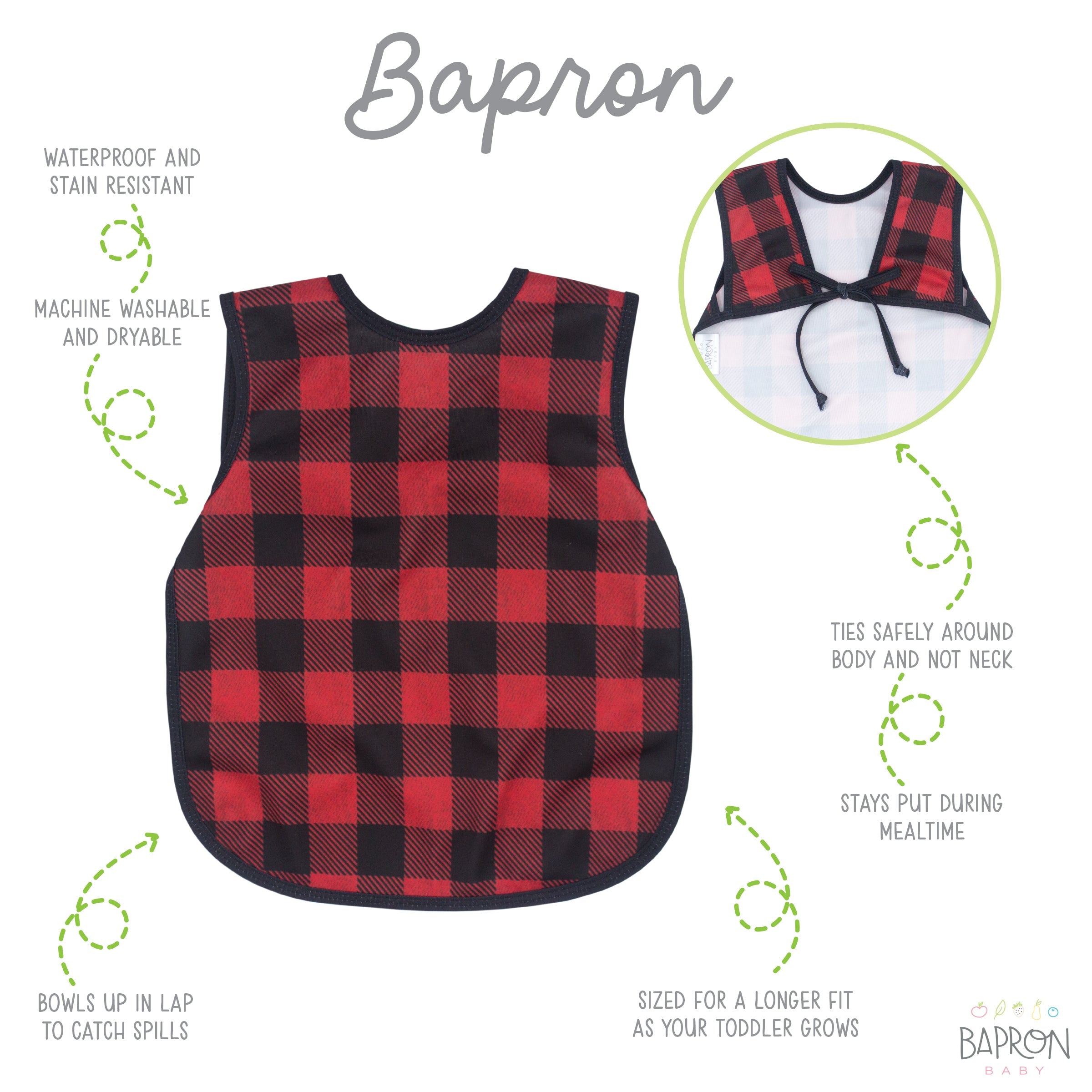 Red Buffalo Plaid Bapron  BapronBaby   