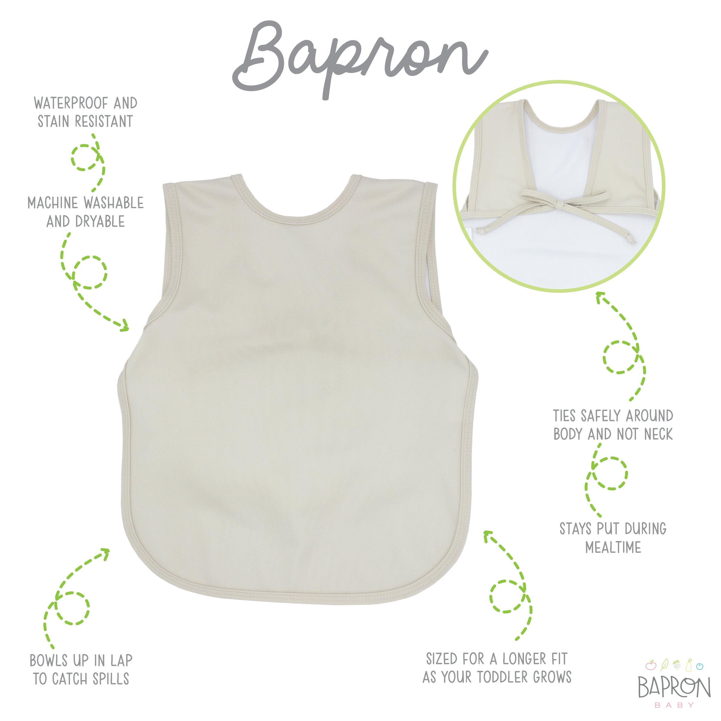 Solid Champagne Minimalist Bapron  BapronBaby   