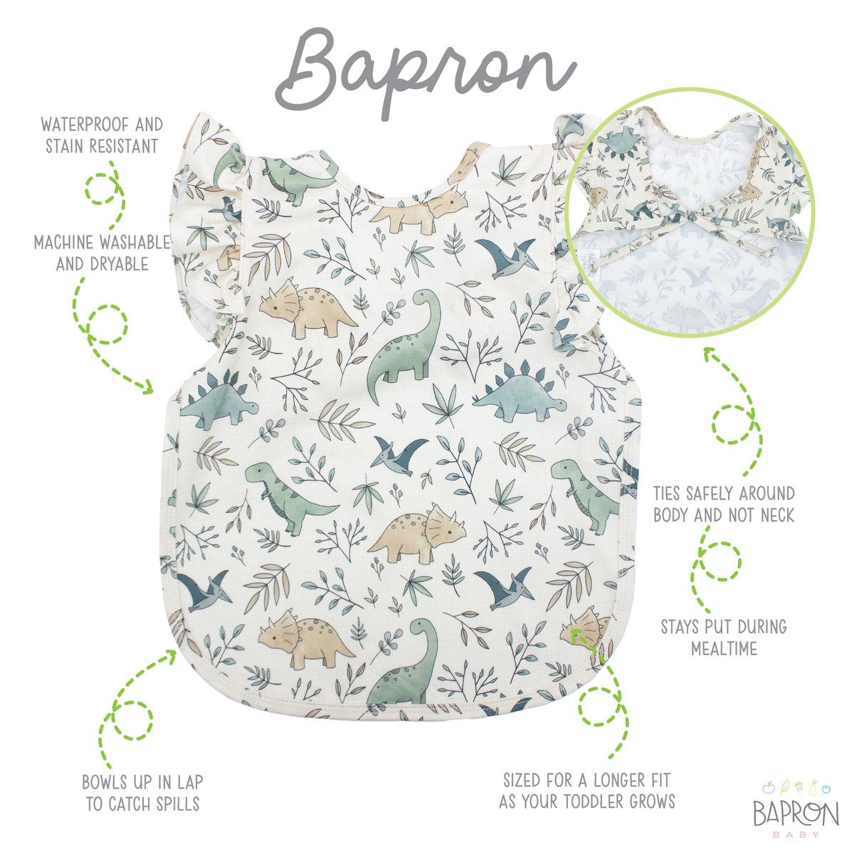 Foliage Dinos Flutter Bapron