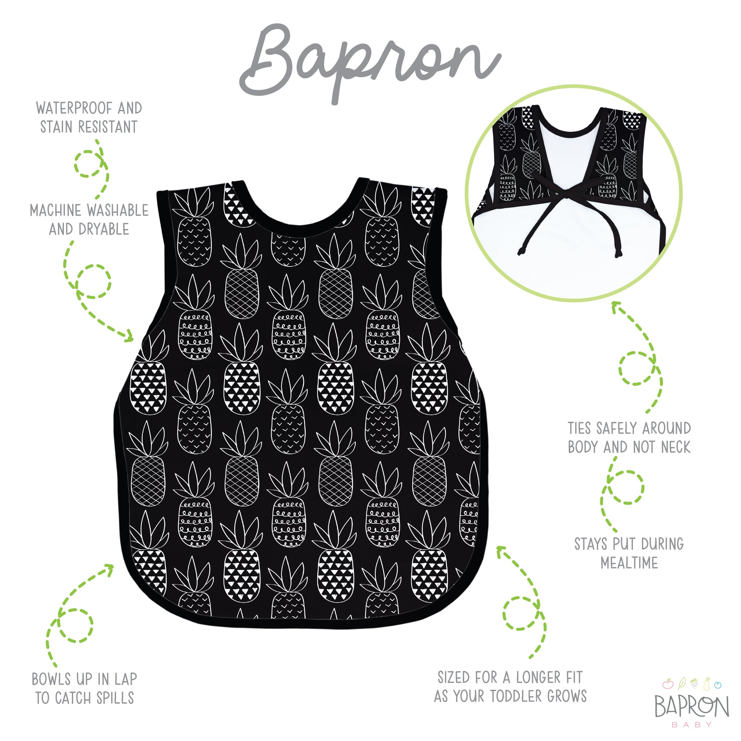 Pineapple Monochrome Bapron  BapronBaby   