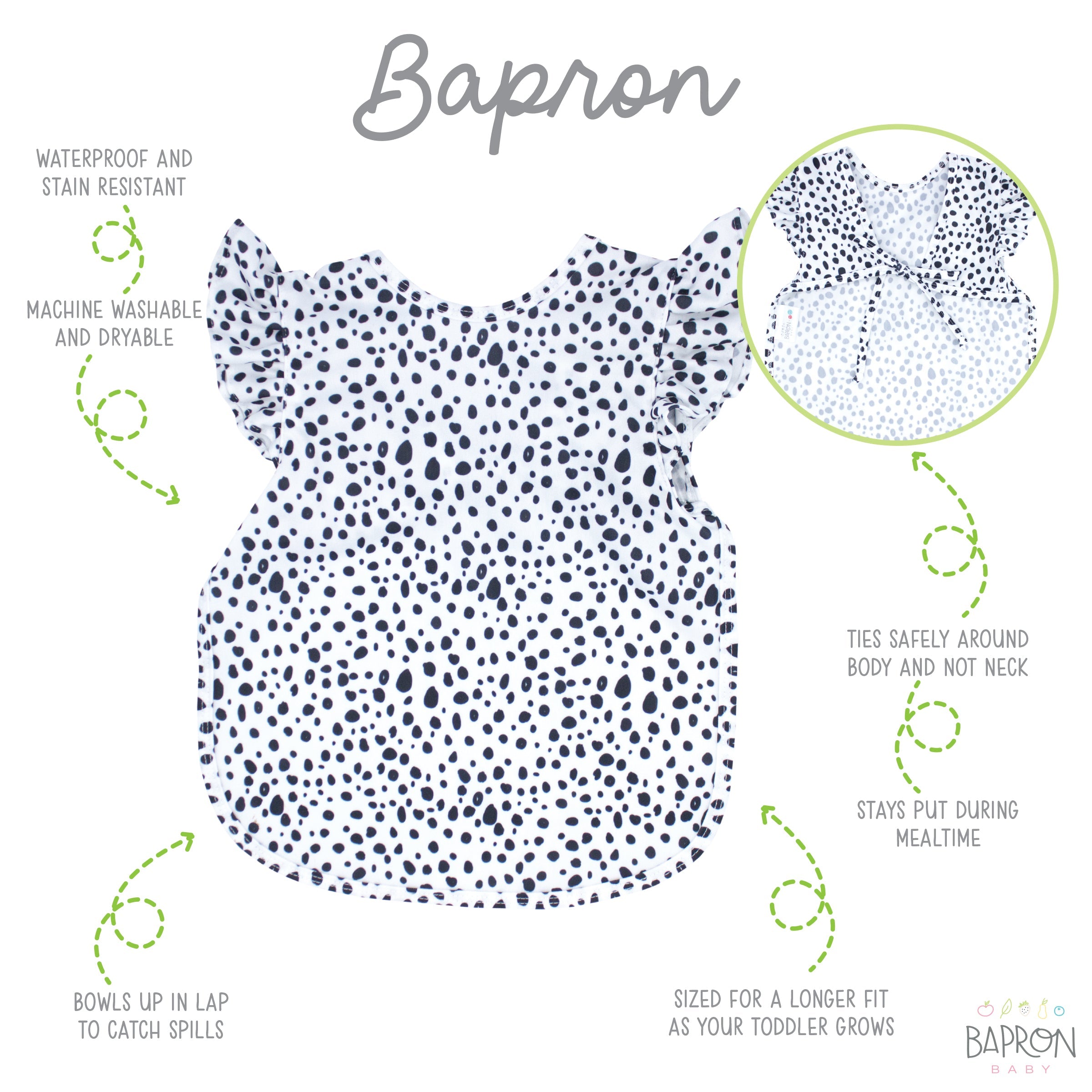 Organic Dot Flutter Bapron  BapronBaby   