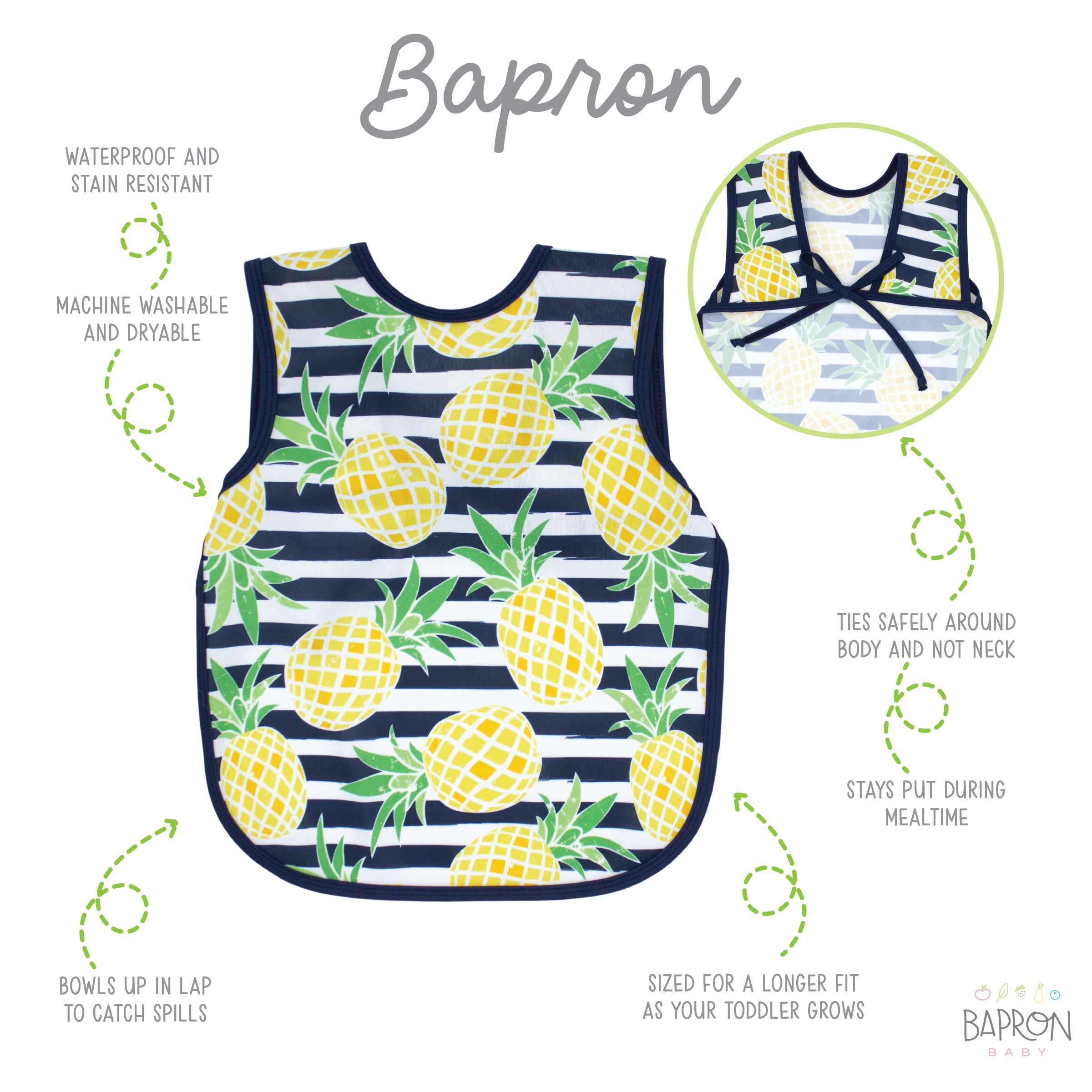 Summer Stripes - Pineapple Bapron  BapronBaby   