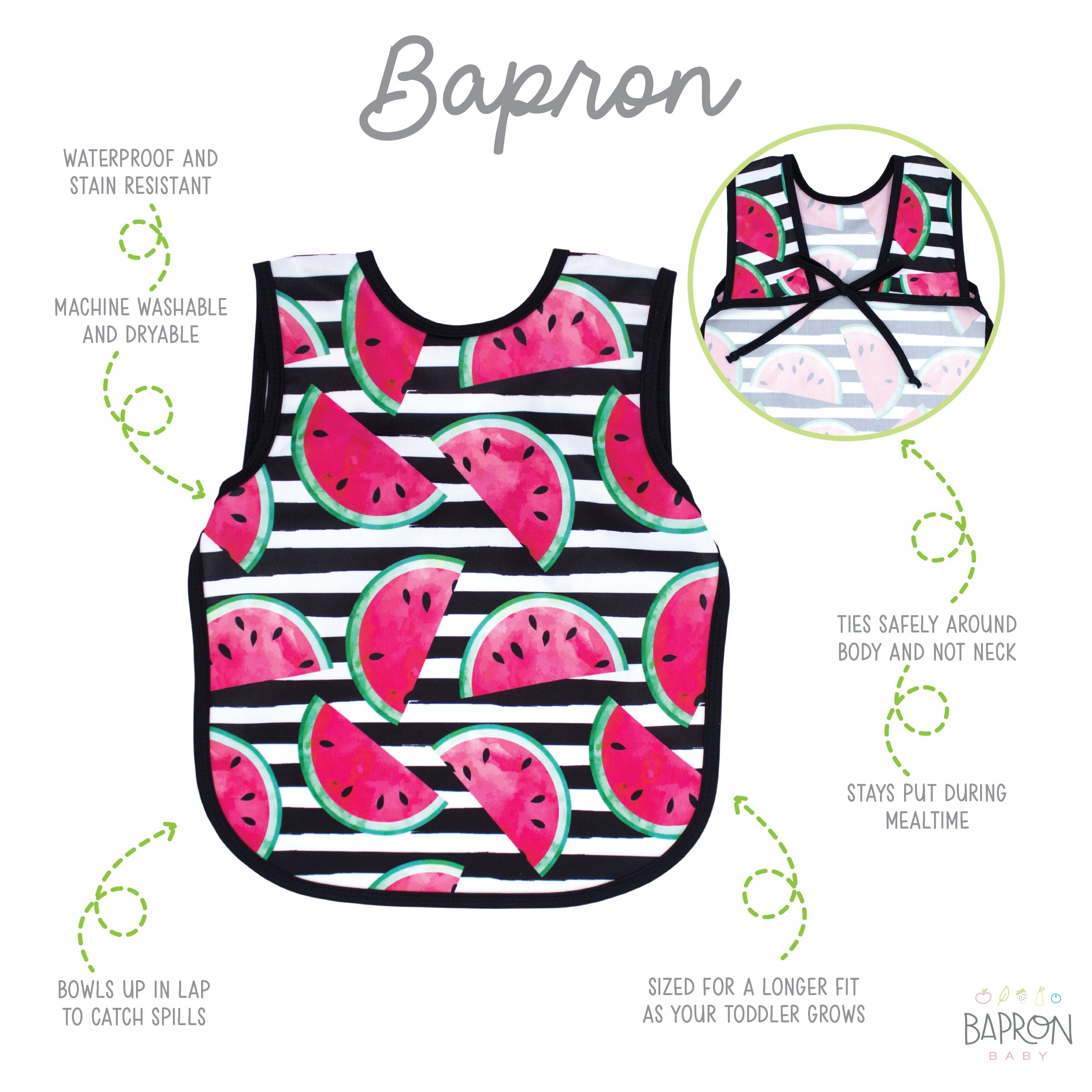 Summer Stripes - Watermelon Bapron  BapronBaby   