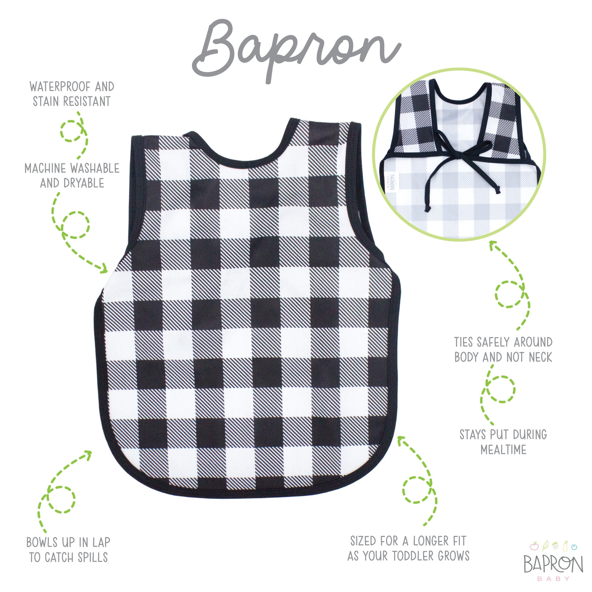 White Buffalo Plaid Bapron  BapronBaby   