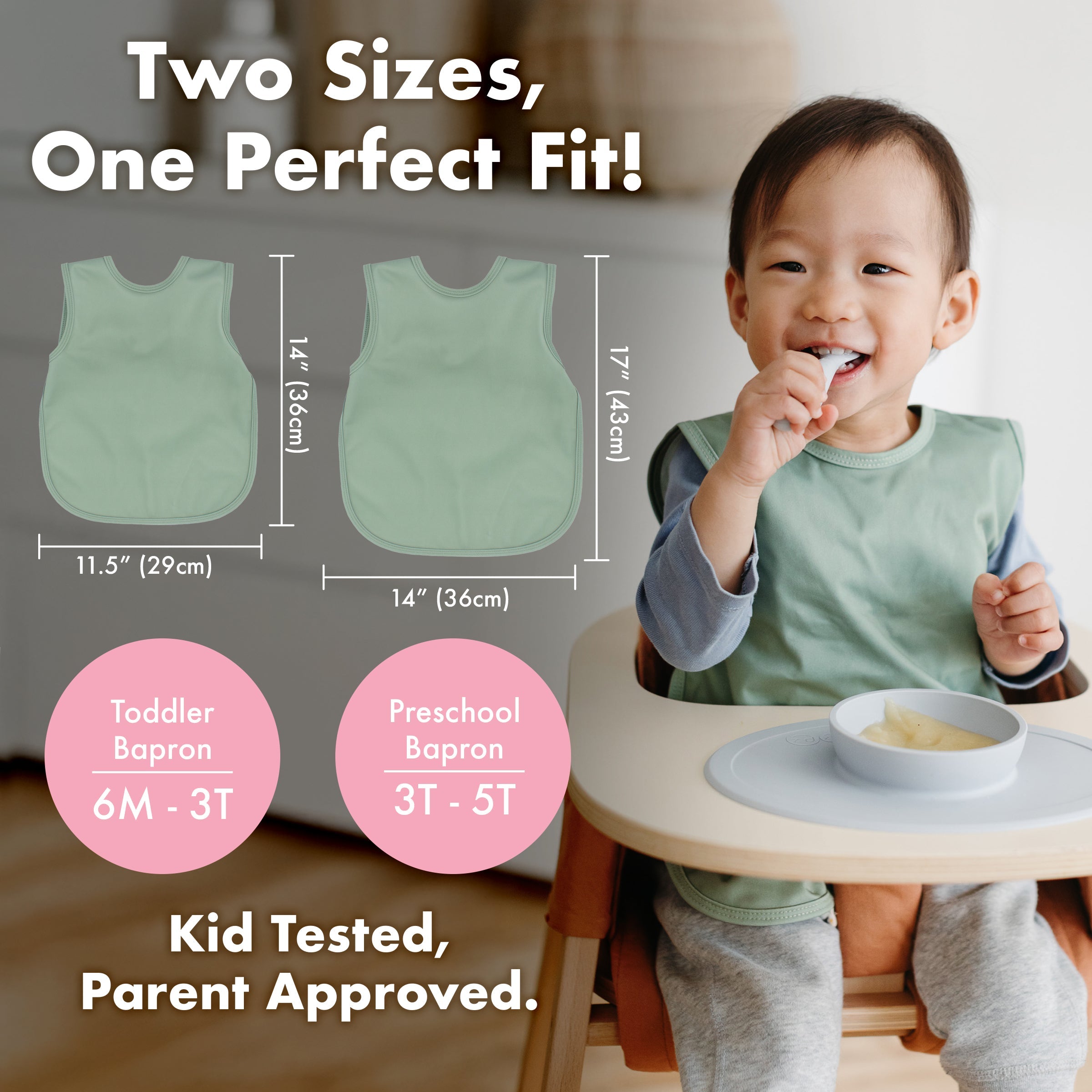 Solid Sage Minimalist Bapron