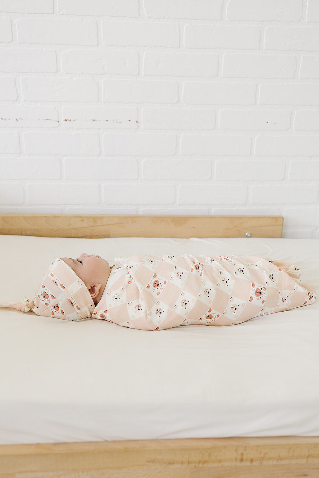 GOTS Certified Organic Cotton Blanket - Checkered Bear