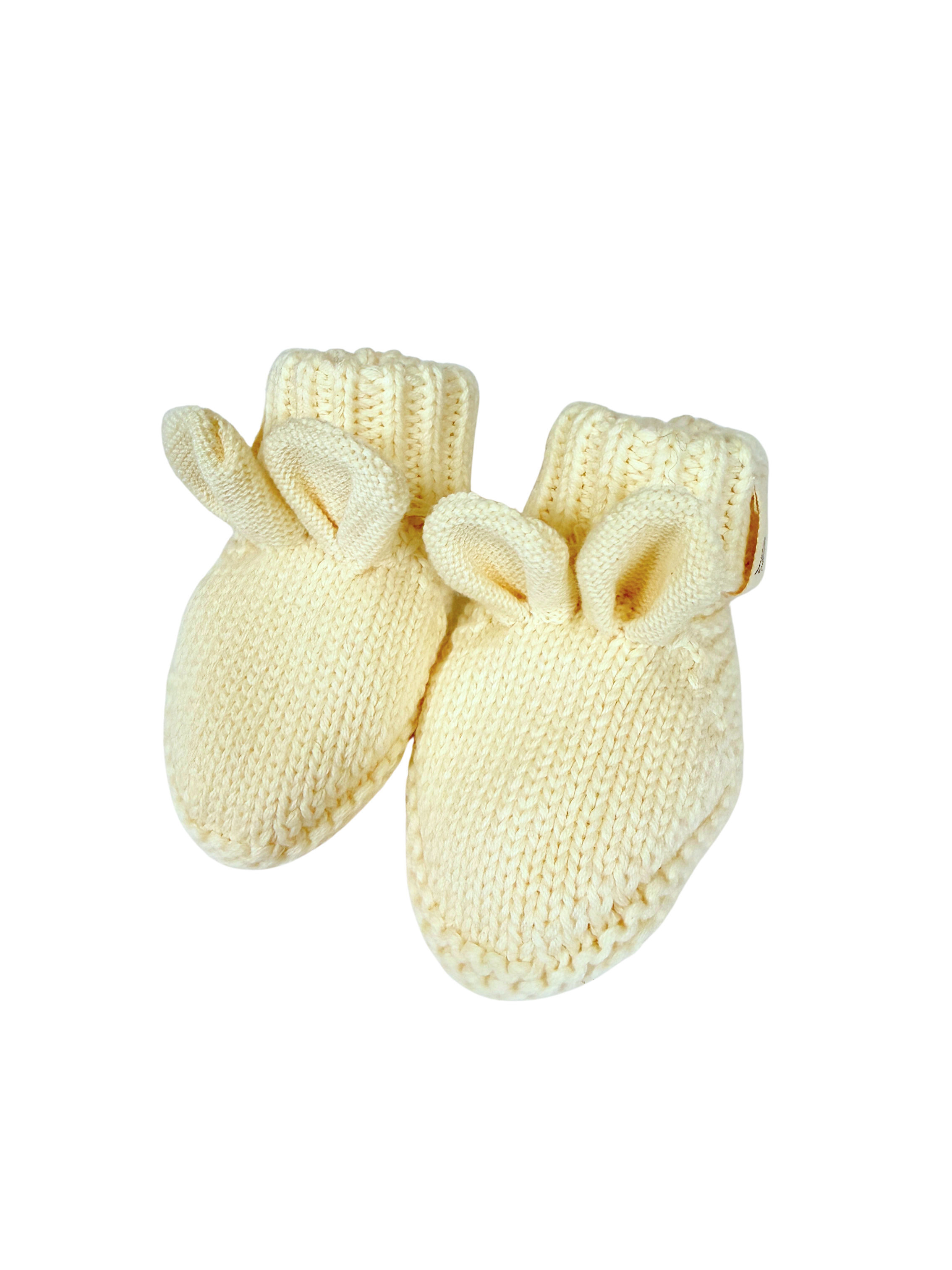Little Bear Baby Booties - Cream