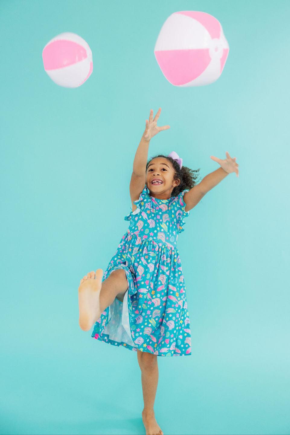 SALE Betta Blooms Flutter Sleeve Twirl Dress