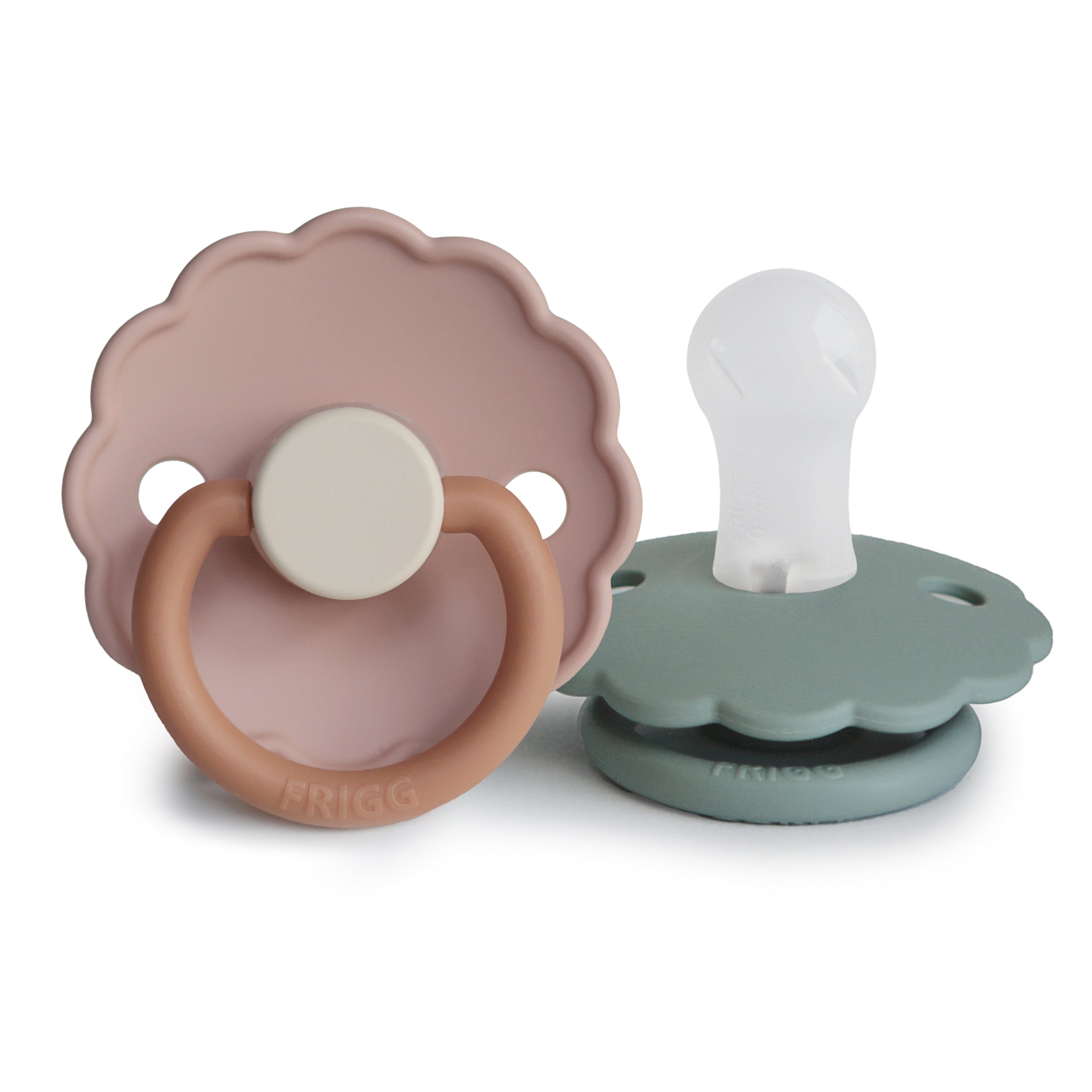 FRIGG Daisy Silicone Pacifier 2-Pack FRIGG PACIFIERS Mushie Biscuit/Lily Pad 0-6 months 