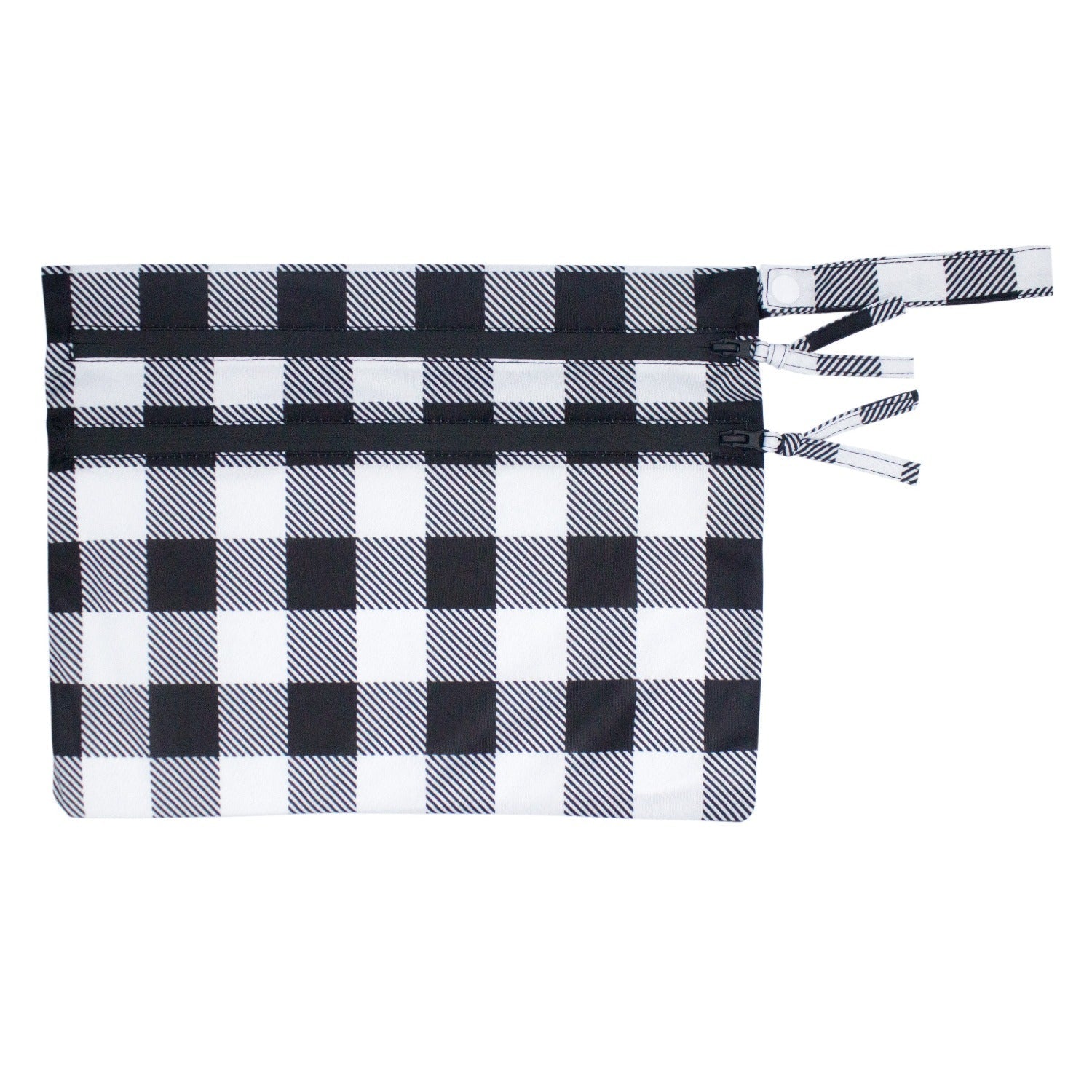 White Buffalo Plaid - Waterproof Wet Bag (For mealtime, on-the-go, and more!)  BapronBaby   