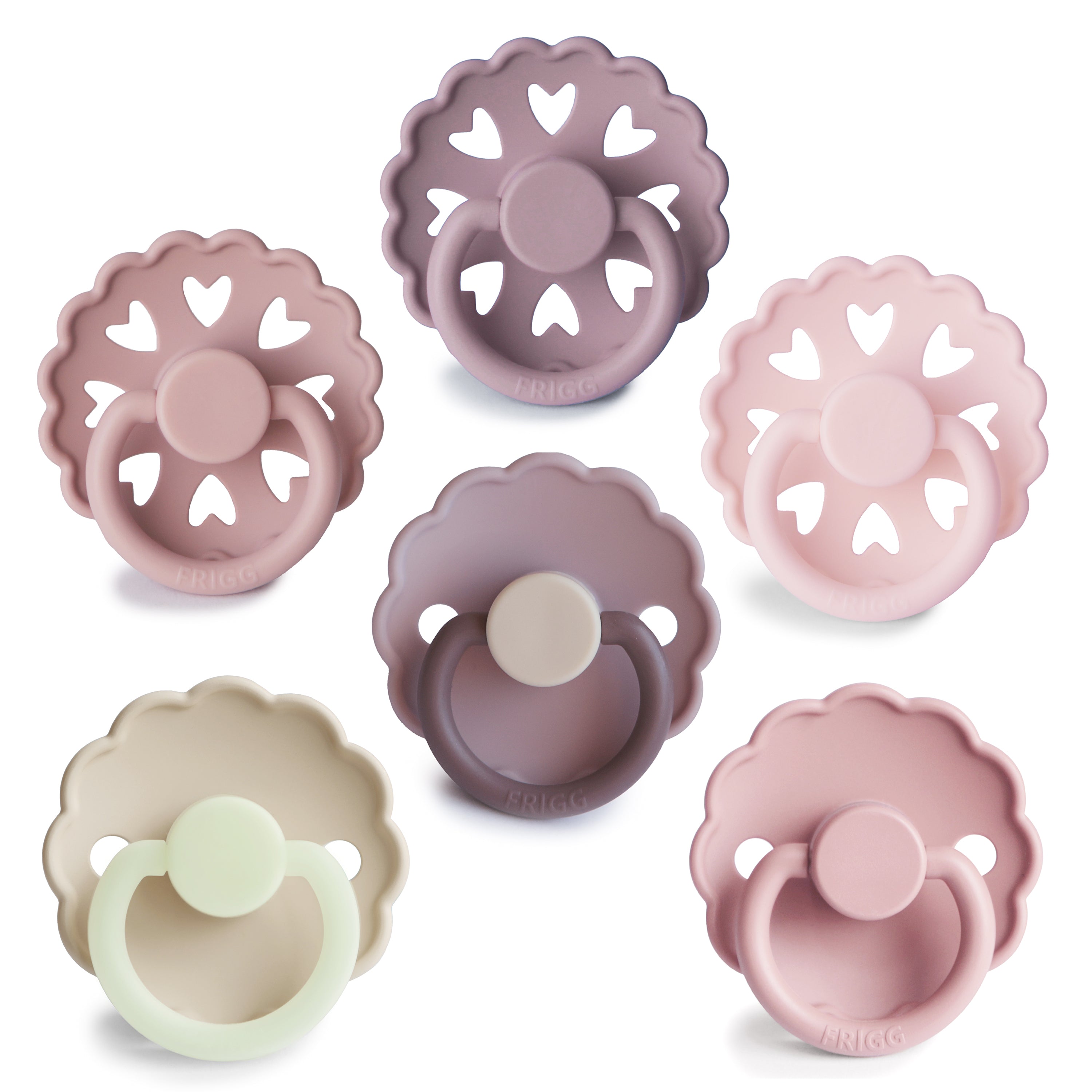 FRIGG Silicone Blooming Love Pacifier 6-Pack FRIGG PACIFIERS Mushie 0-6 Months  