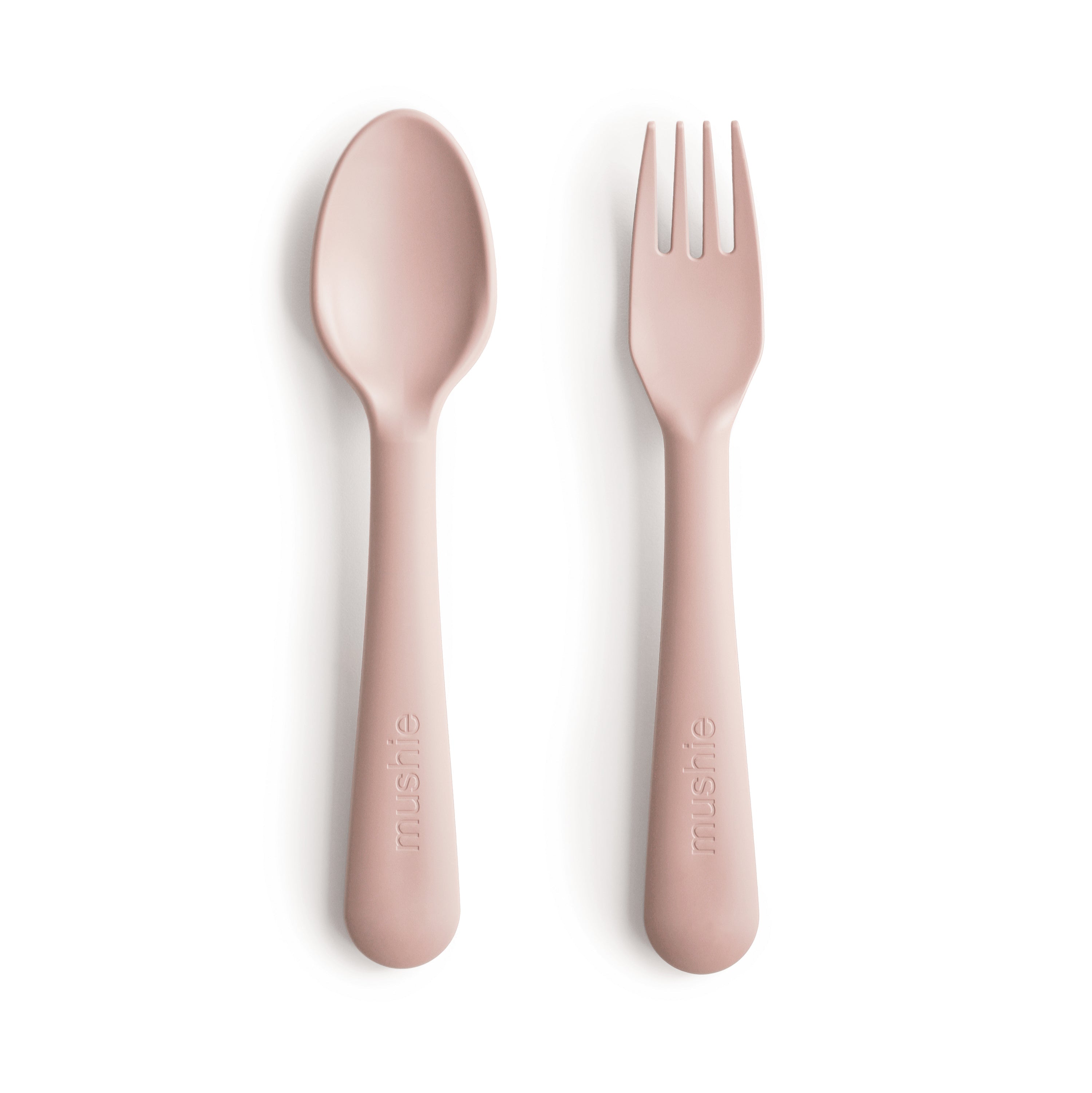 Dinnerware Fork and Spoon Set Dinnerware Mushie Blush  