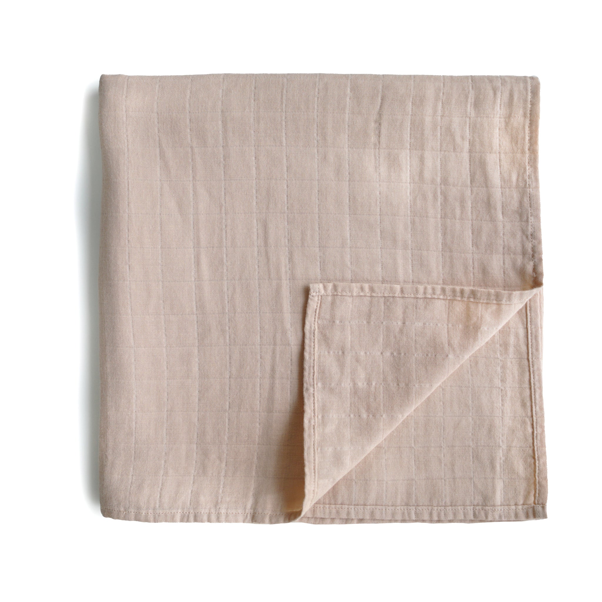 Organic Cotton Muslin Swaddle Blanket Swaddle Mushie Blush  