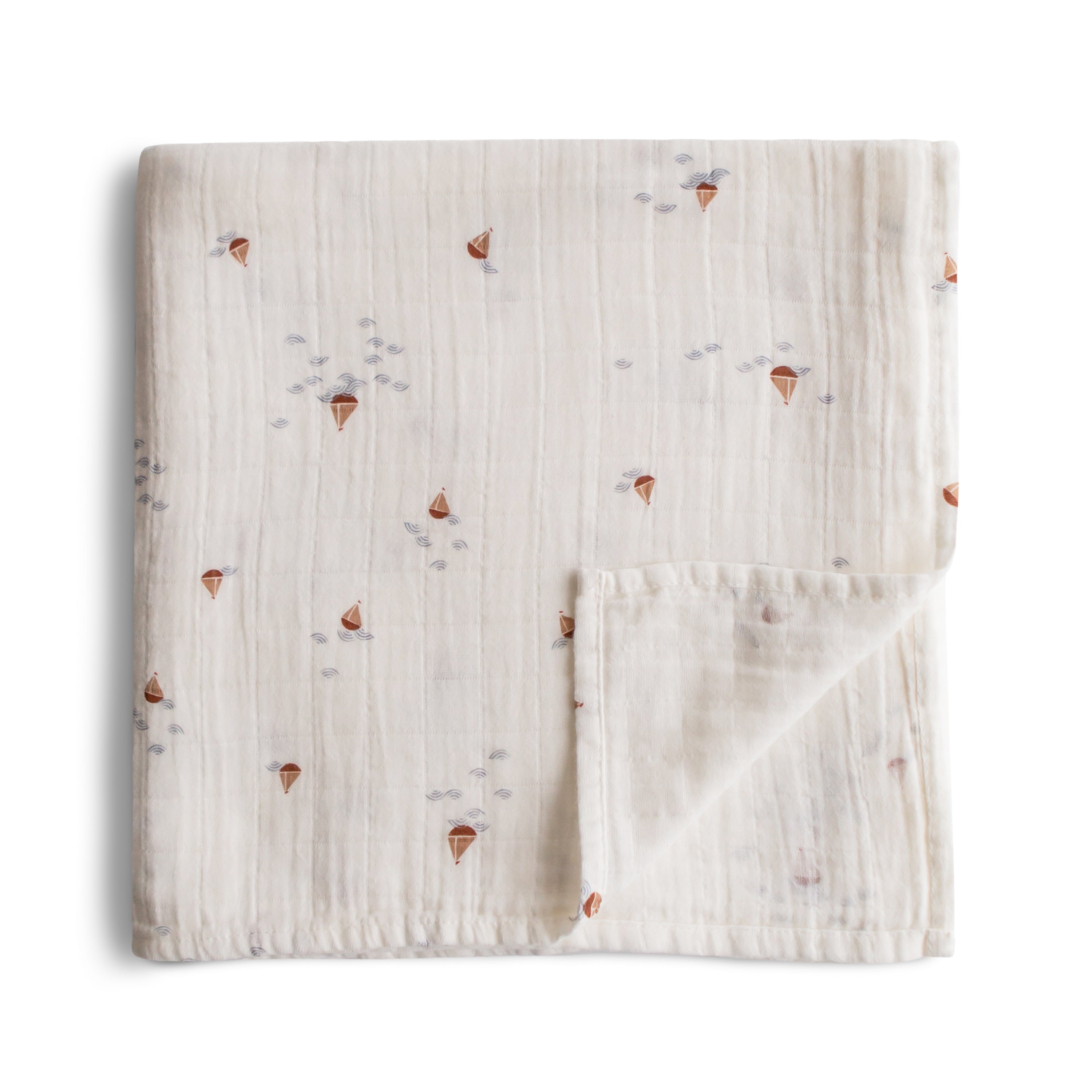 Organic Cotton Muslin Swaddle Blanket Swaddle Mushie Boats  