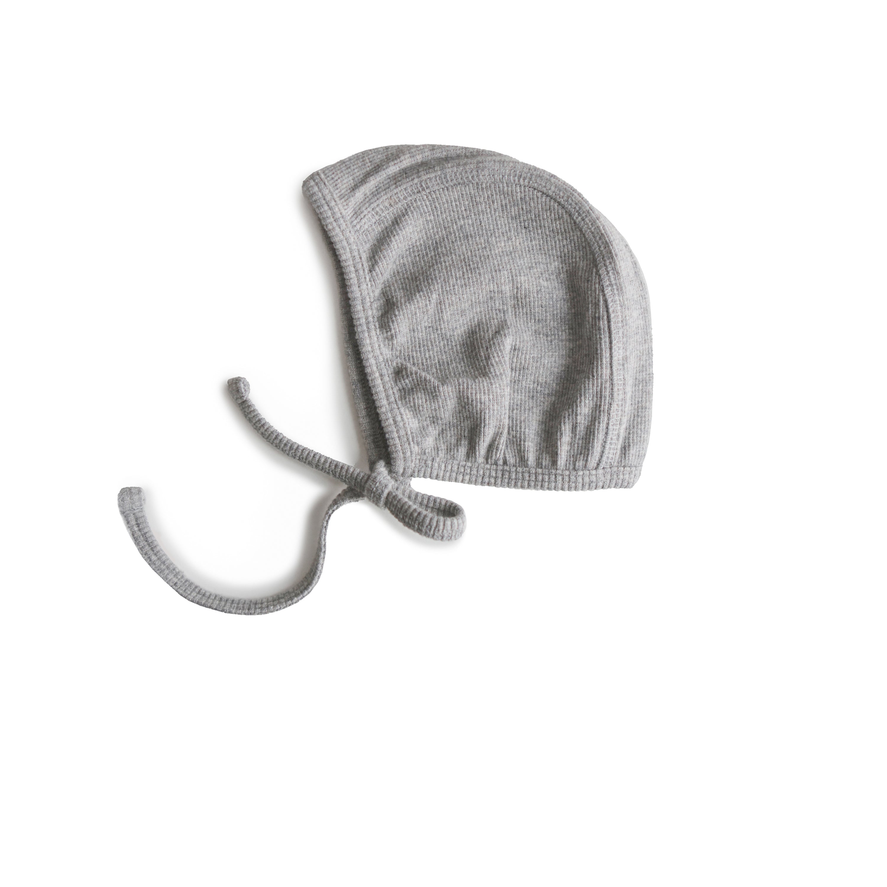 Ribbed Baby Bonnet Baby Clothes Mushie Gray Melange  