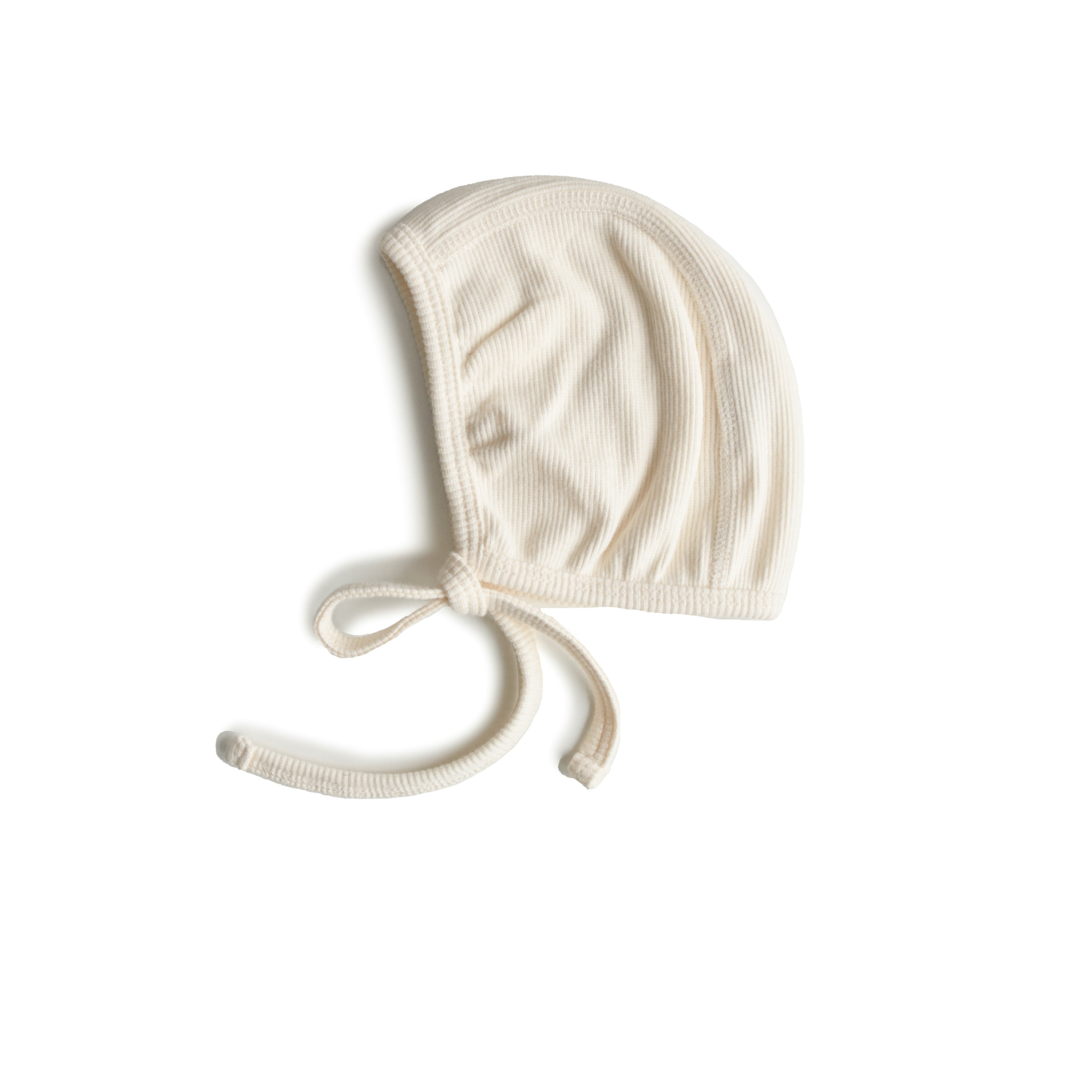 Ribbed Baby Bonnet Baby Clothes Mushie Ivory  