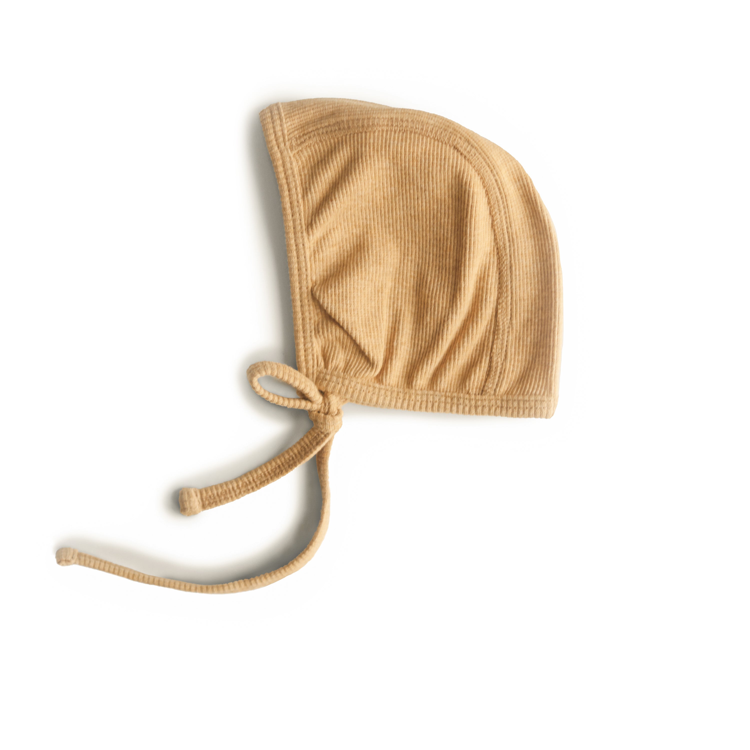 Ribbed Baby Bonnet Baby Clothes Mushie Mustard Melange  