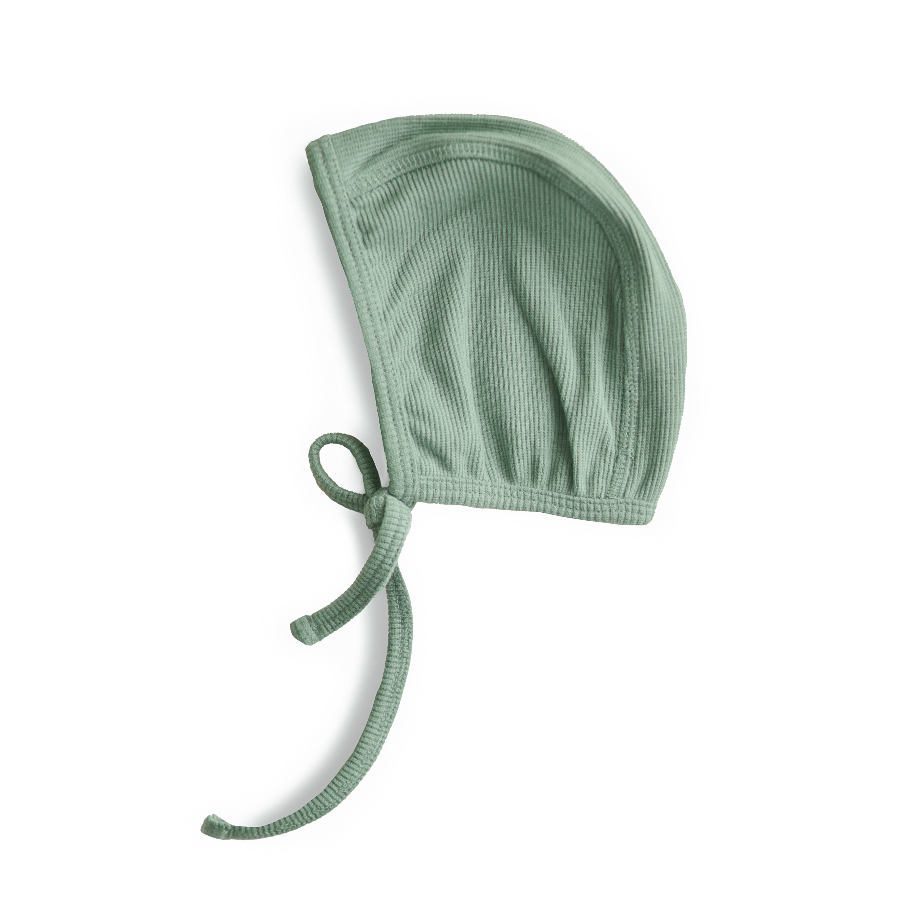 Ribbed Baby Bonnet Baby Clothes Mushie Roman Green  