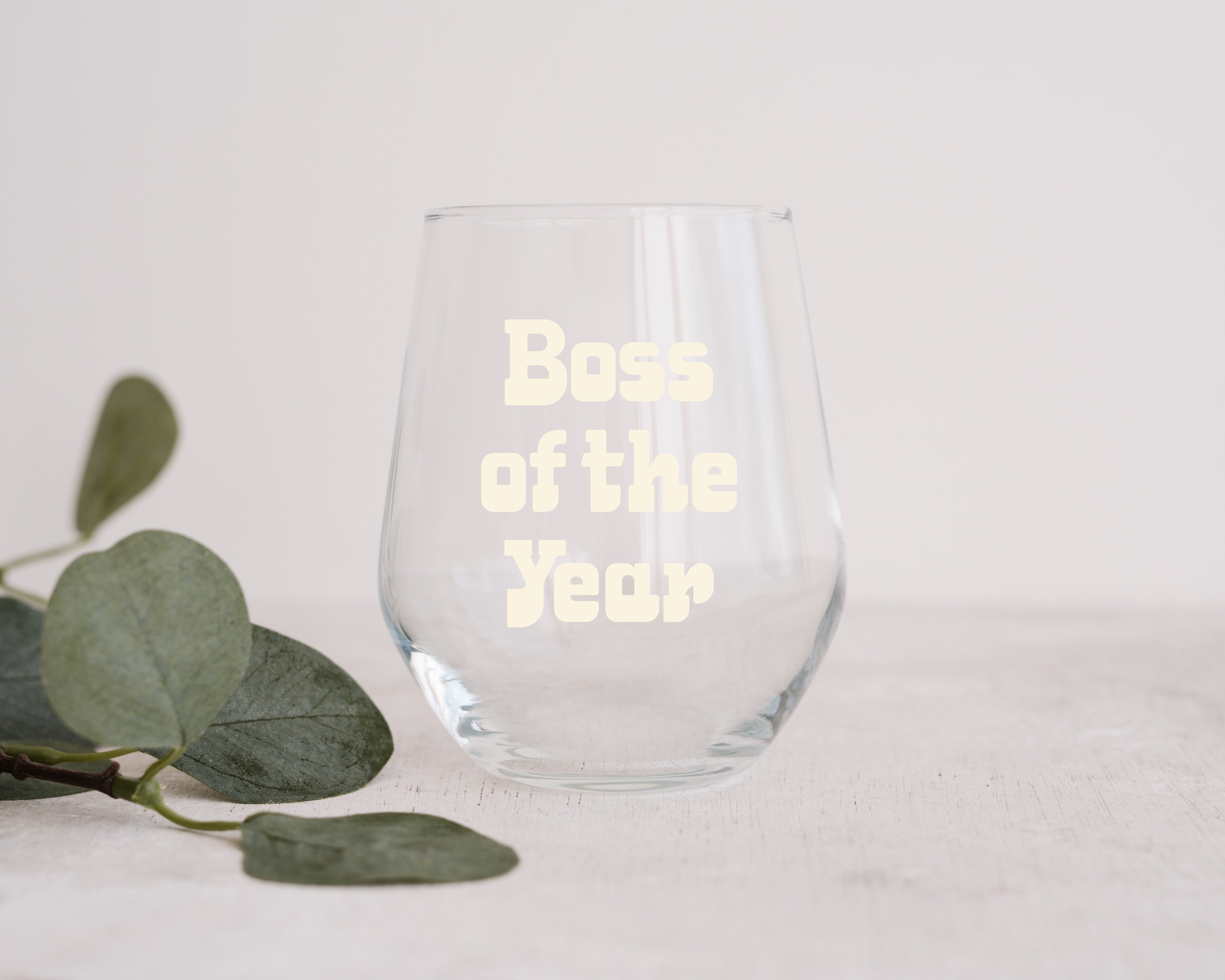 Boss of the Year Wine Glass