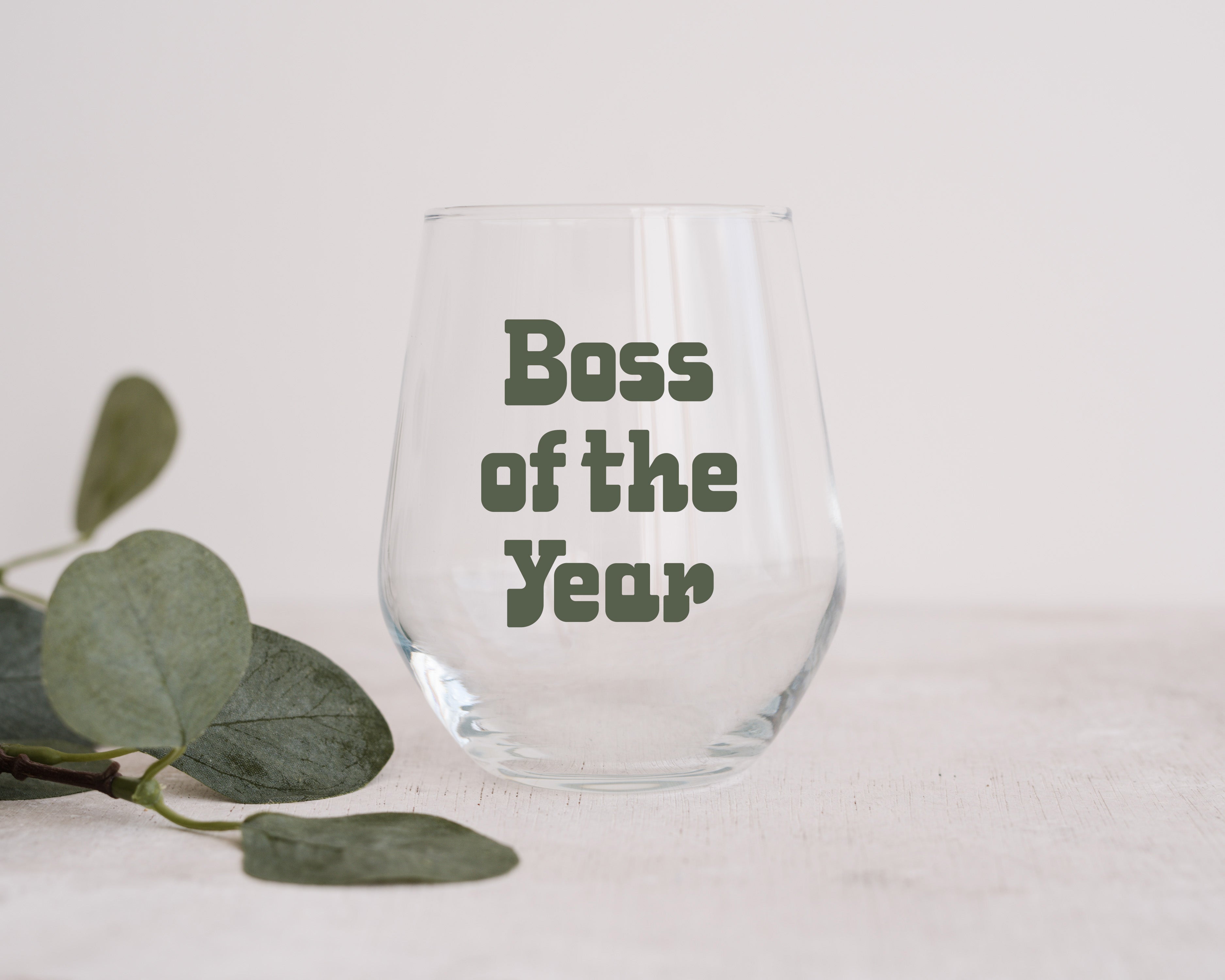 Boss of the Year Wine Glass