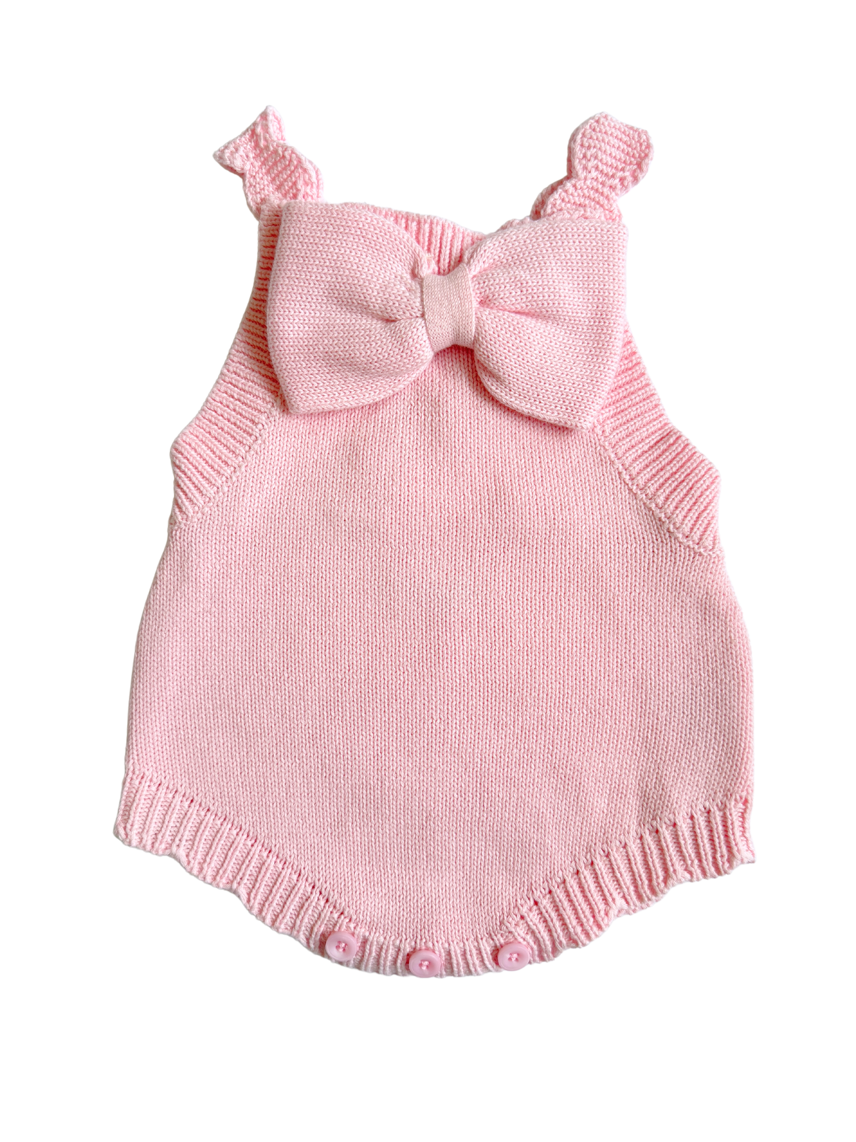 Oversized Bow Romper - Powder Pink
