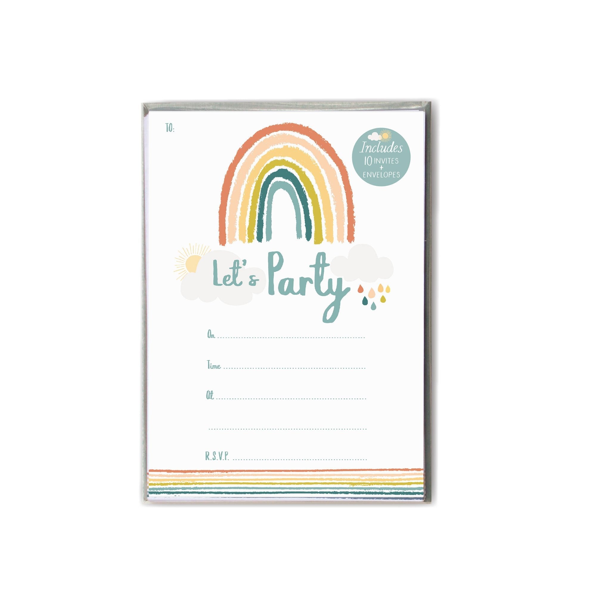 Little Rainbow Birthday Party Invitations