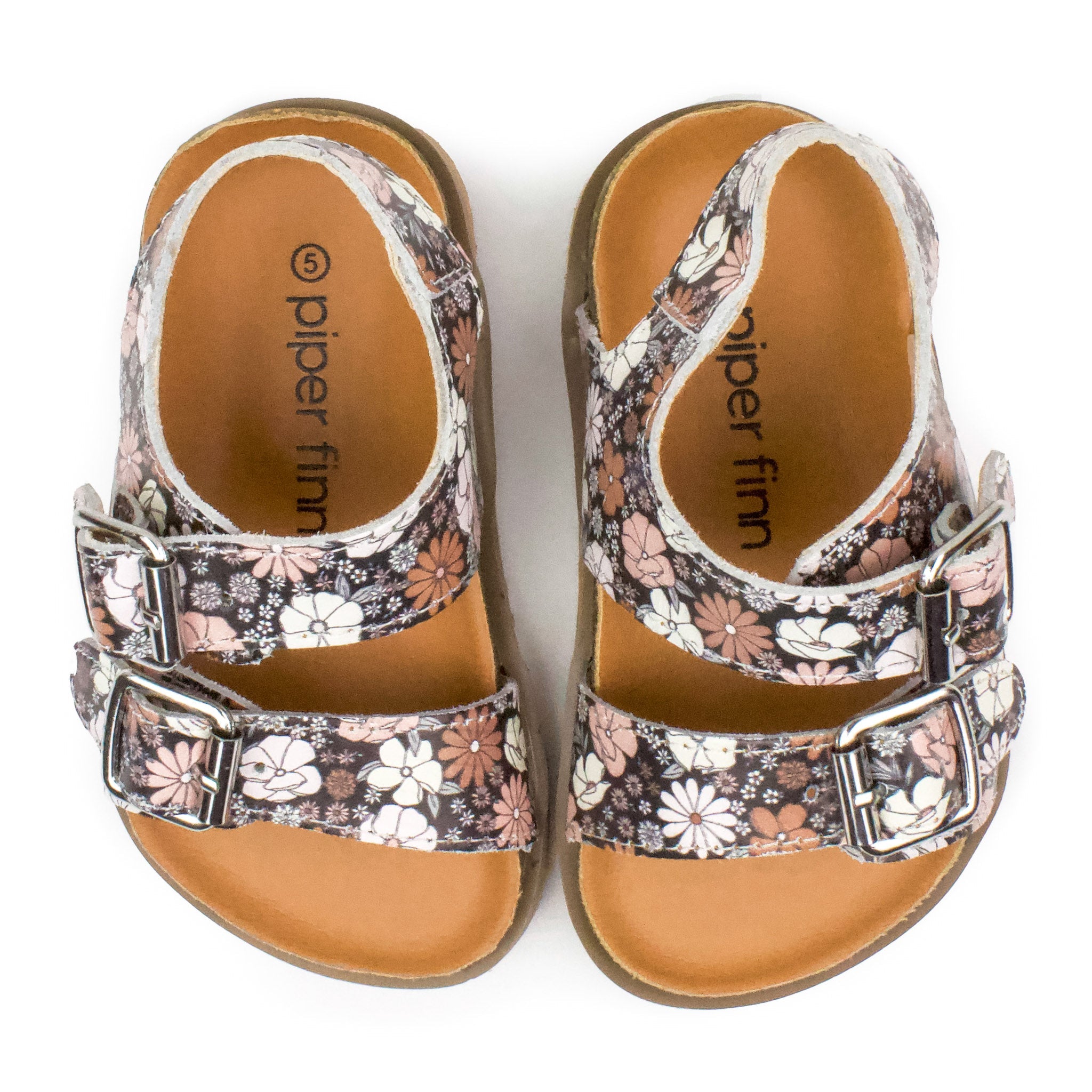 Black Floral - Buckle Sandal