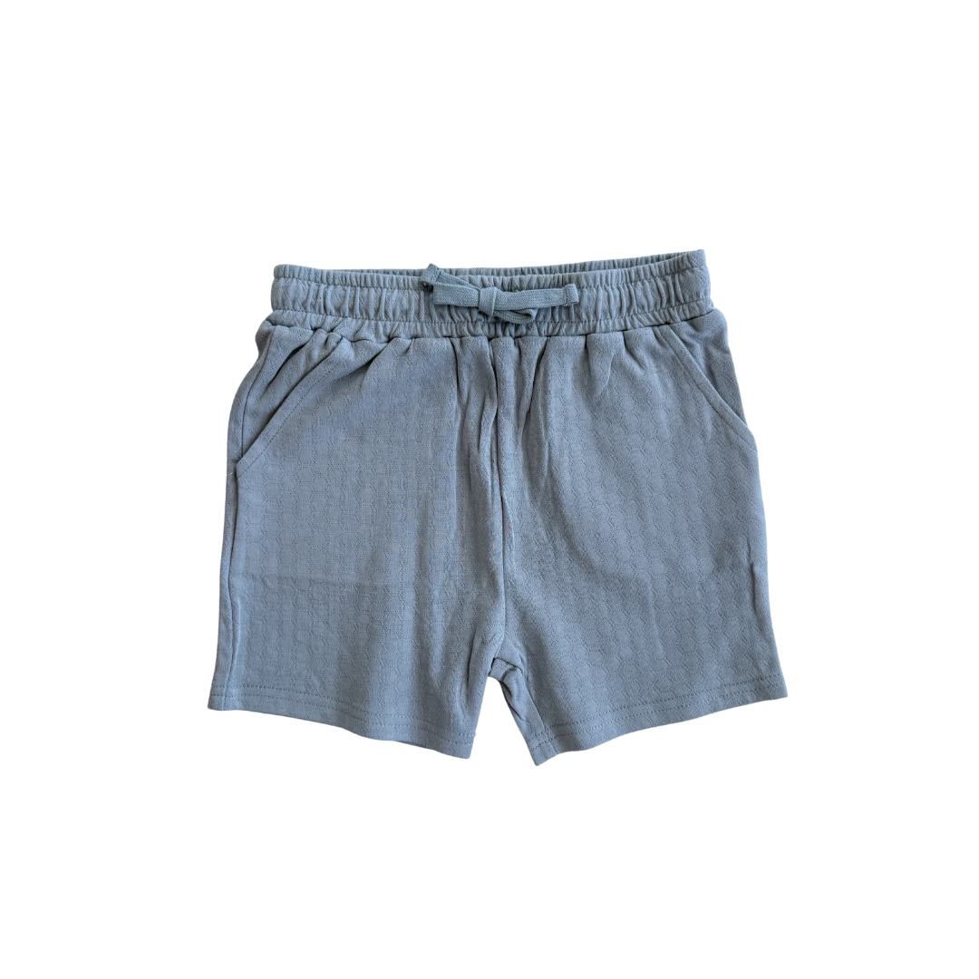 Organic Cotton Pointelle Shorts - Slate