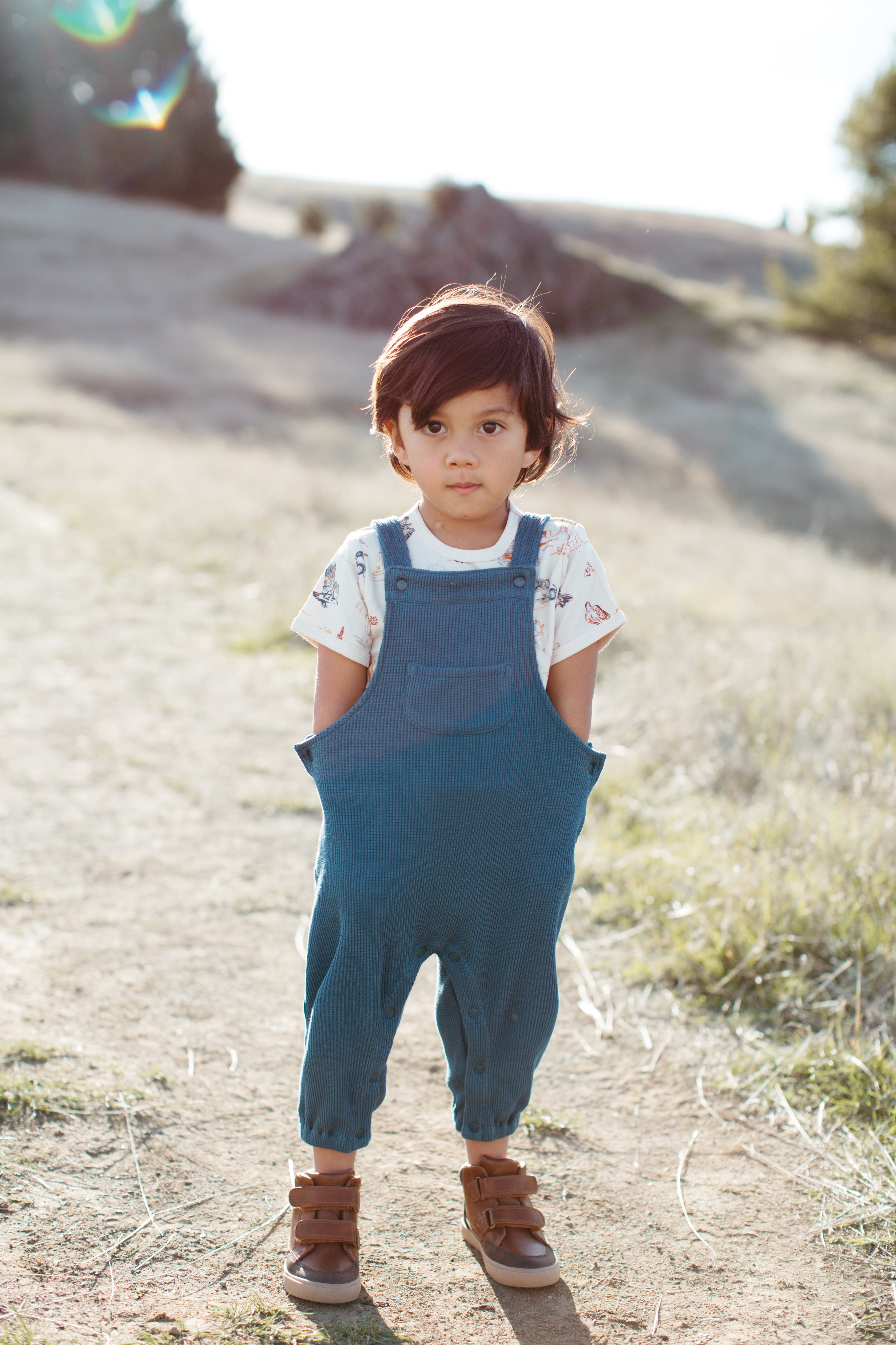 Waffle Overalls - Marine