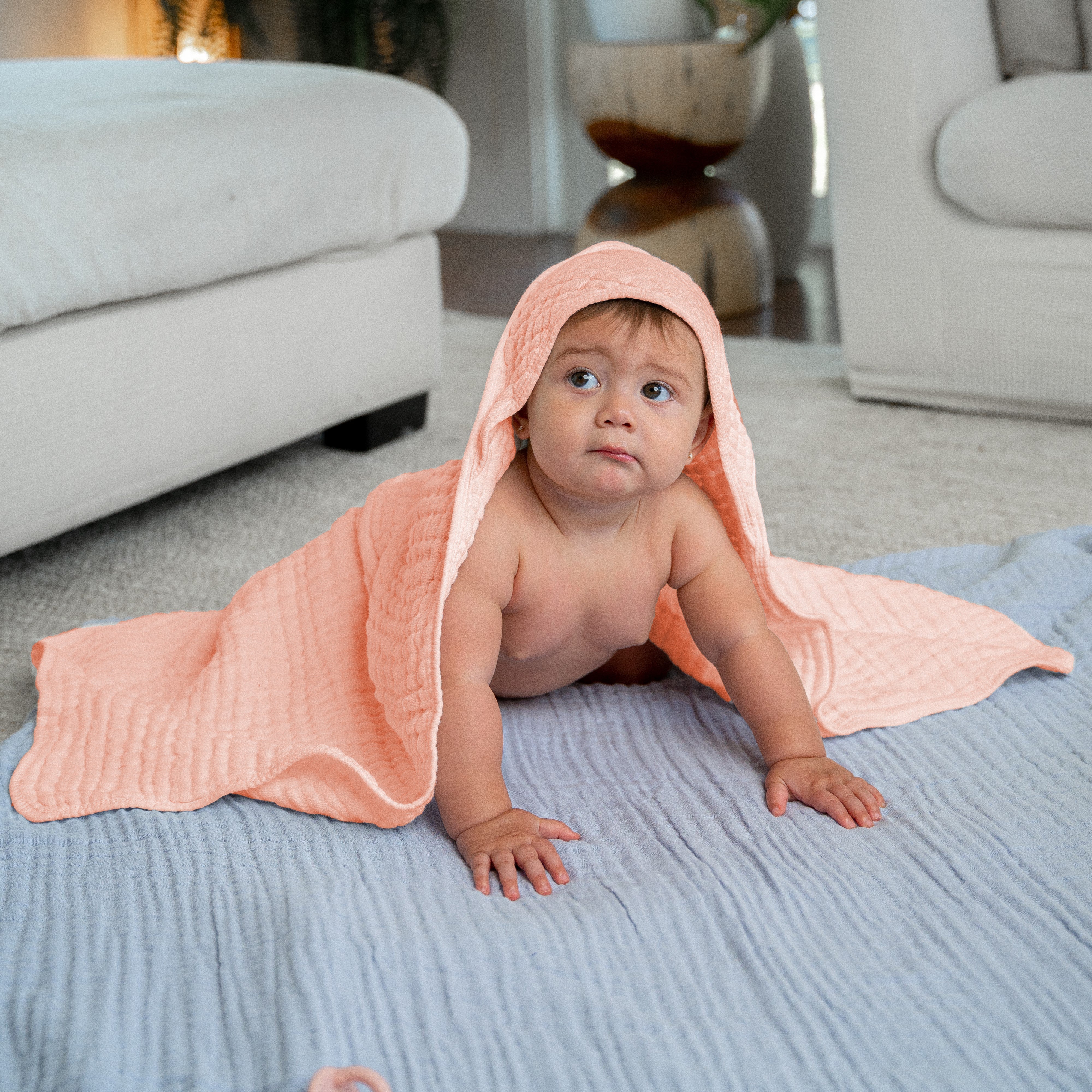 Baby Hooded Towels by Comfy Cubs - Lace Pink