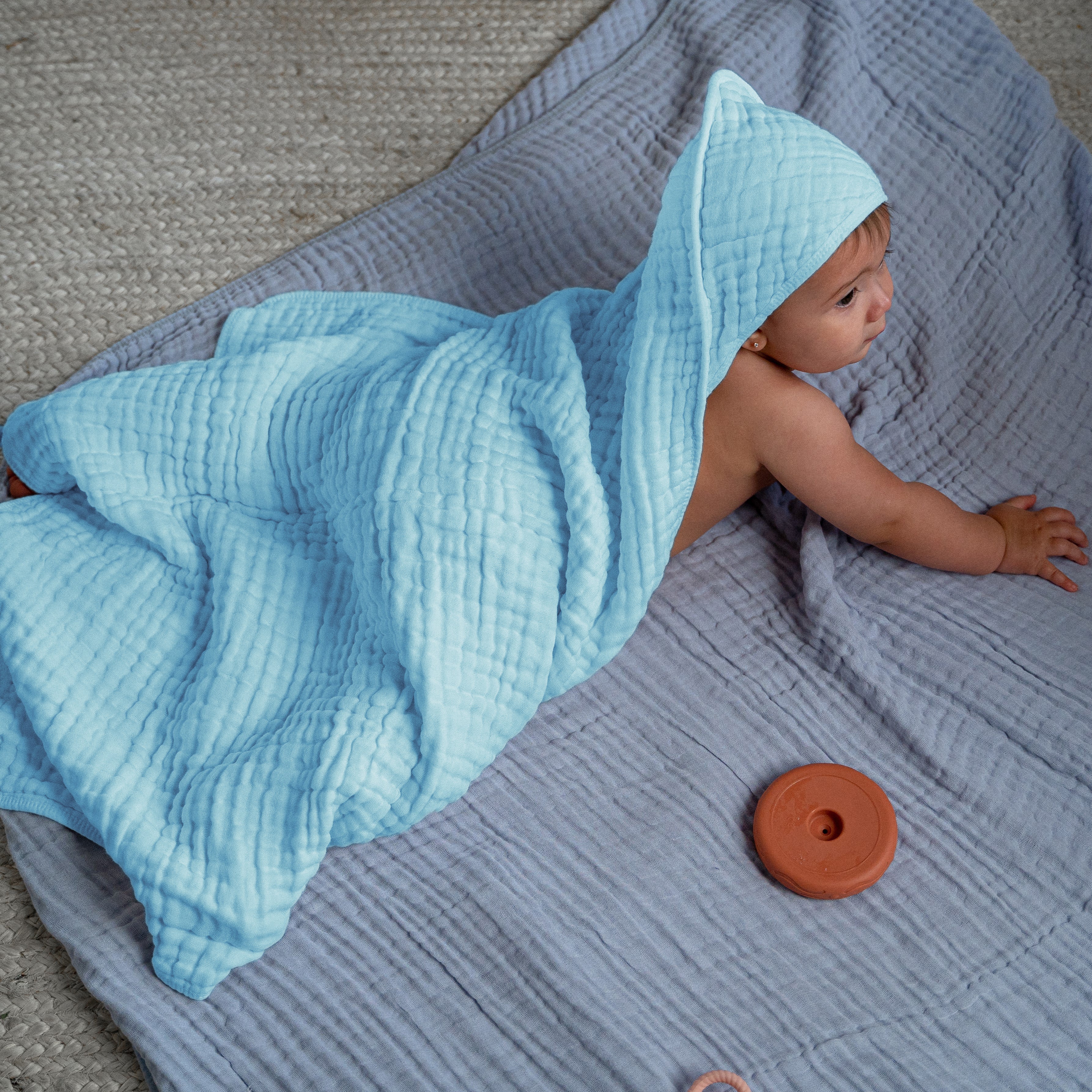 Baby Hooded Towels by Comfy Cubs - Sky Blue