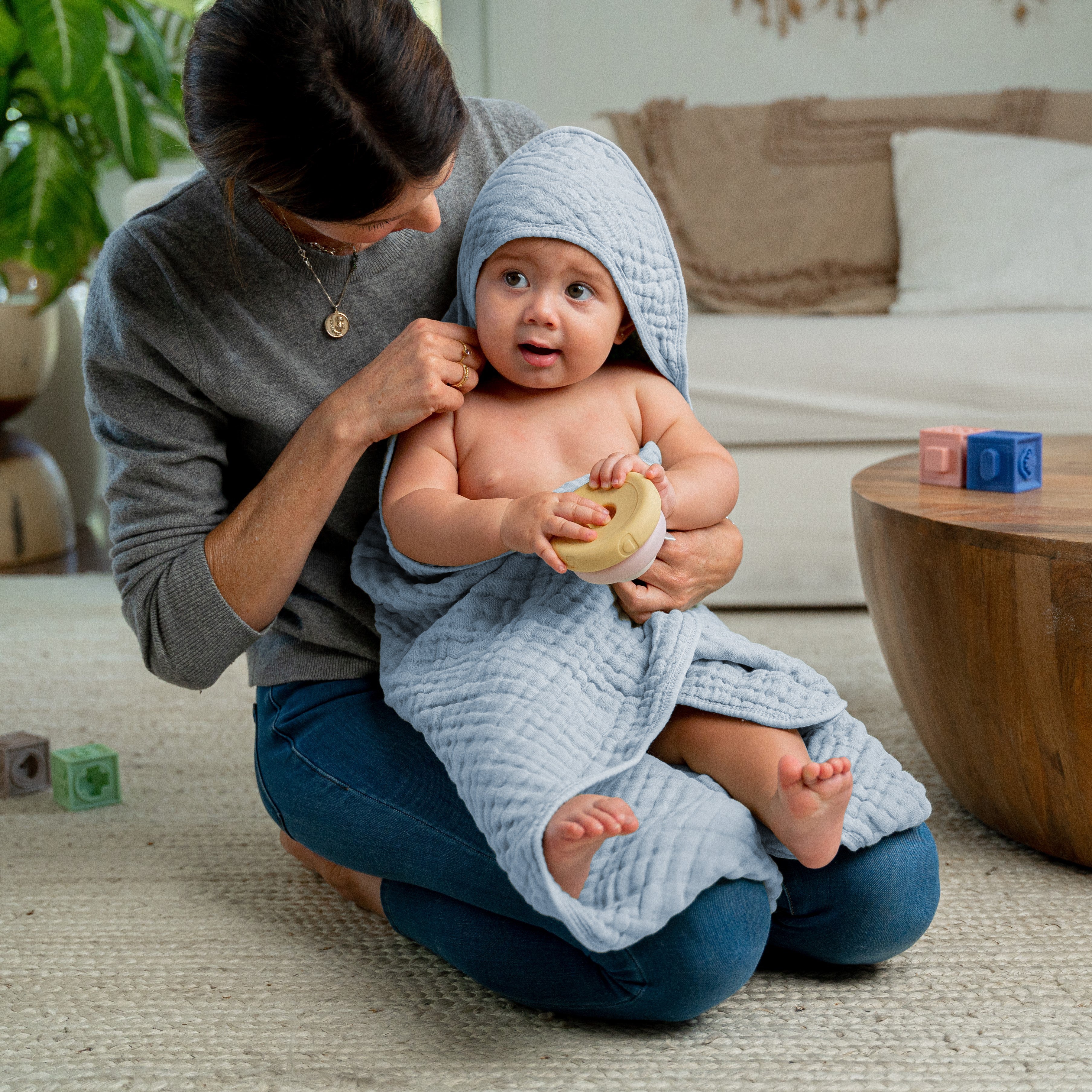 Baby Hooded Towels by Comfy Cubs - Slate Grey