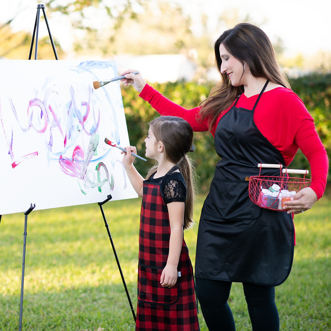 Red Buffalo Plaid Apron - fits sizes youth small through adult 2XL  BapronBaby   