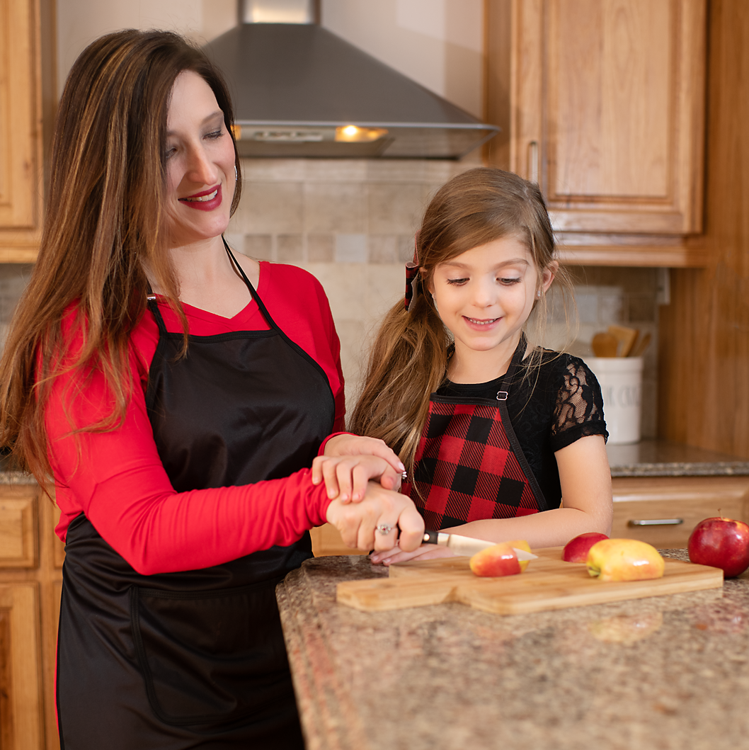 Red Buffalo Plaid Apron - fits sizes youth small through adult 2XL  BapronBaby   