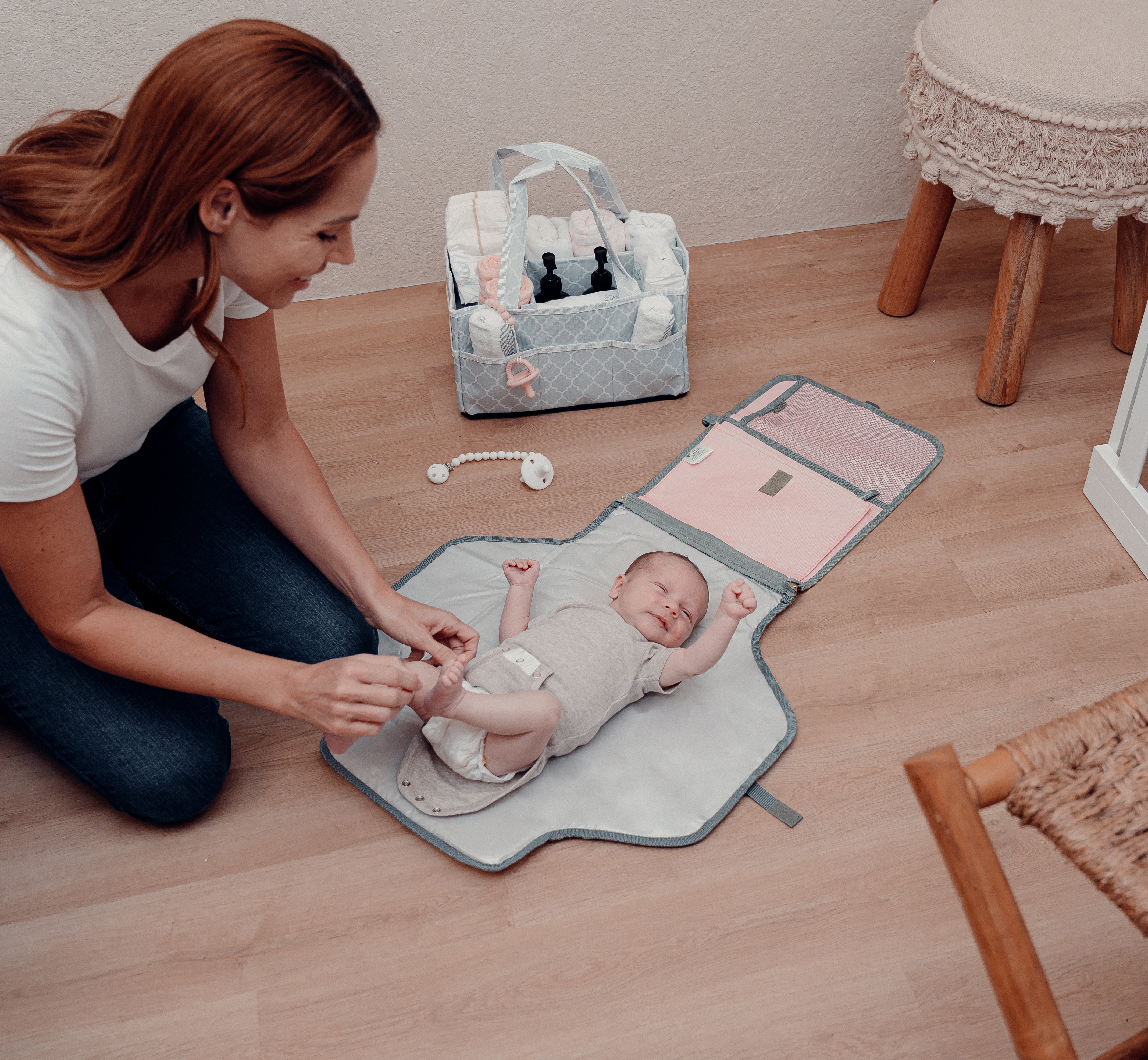 Portable Large Changing Pad by Comfy Cubs - Pink Blush