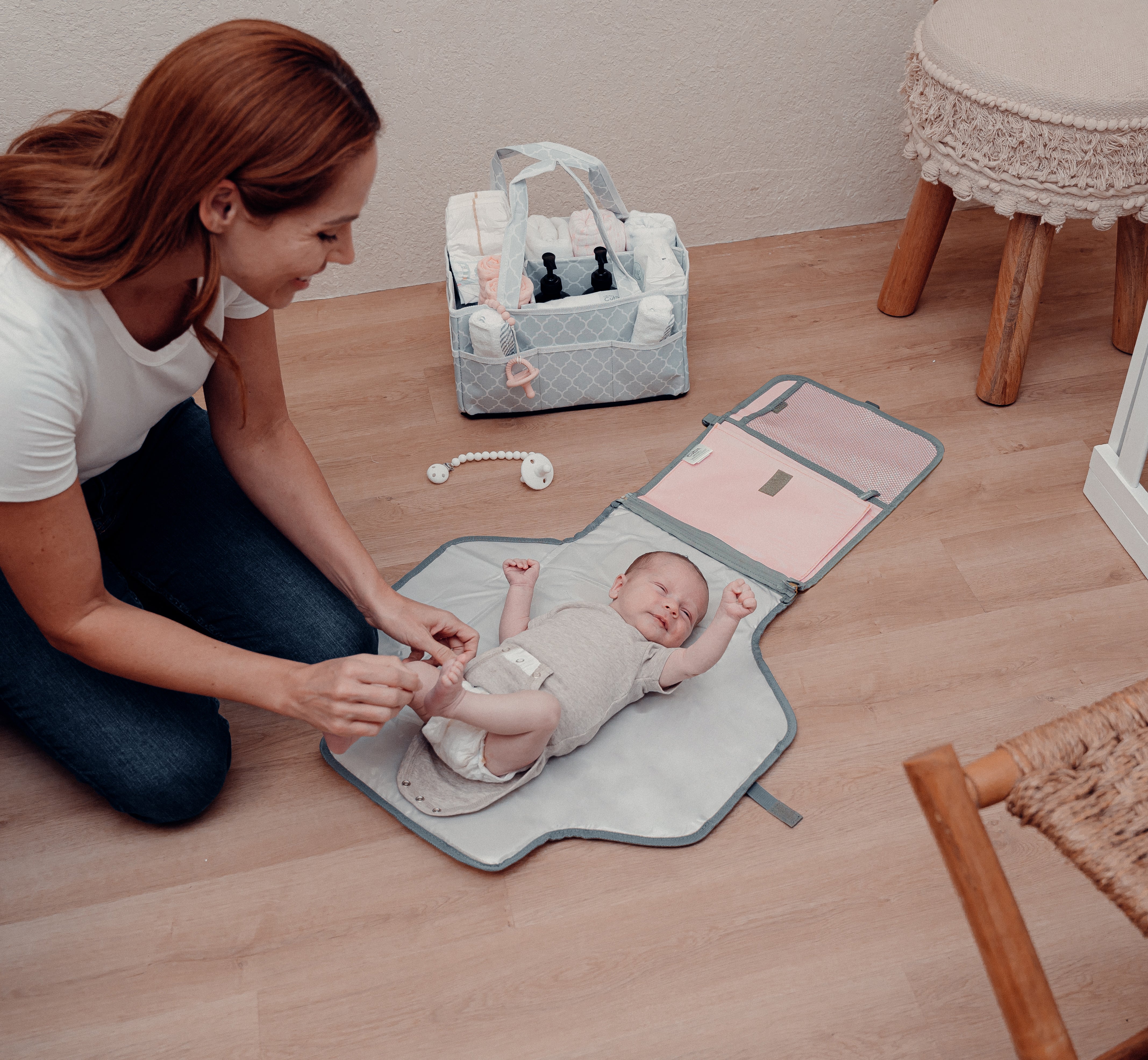 Large Changing Pad by Comfy Cubs - Pink Blush (Customization)