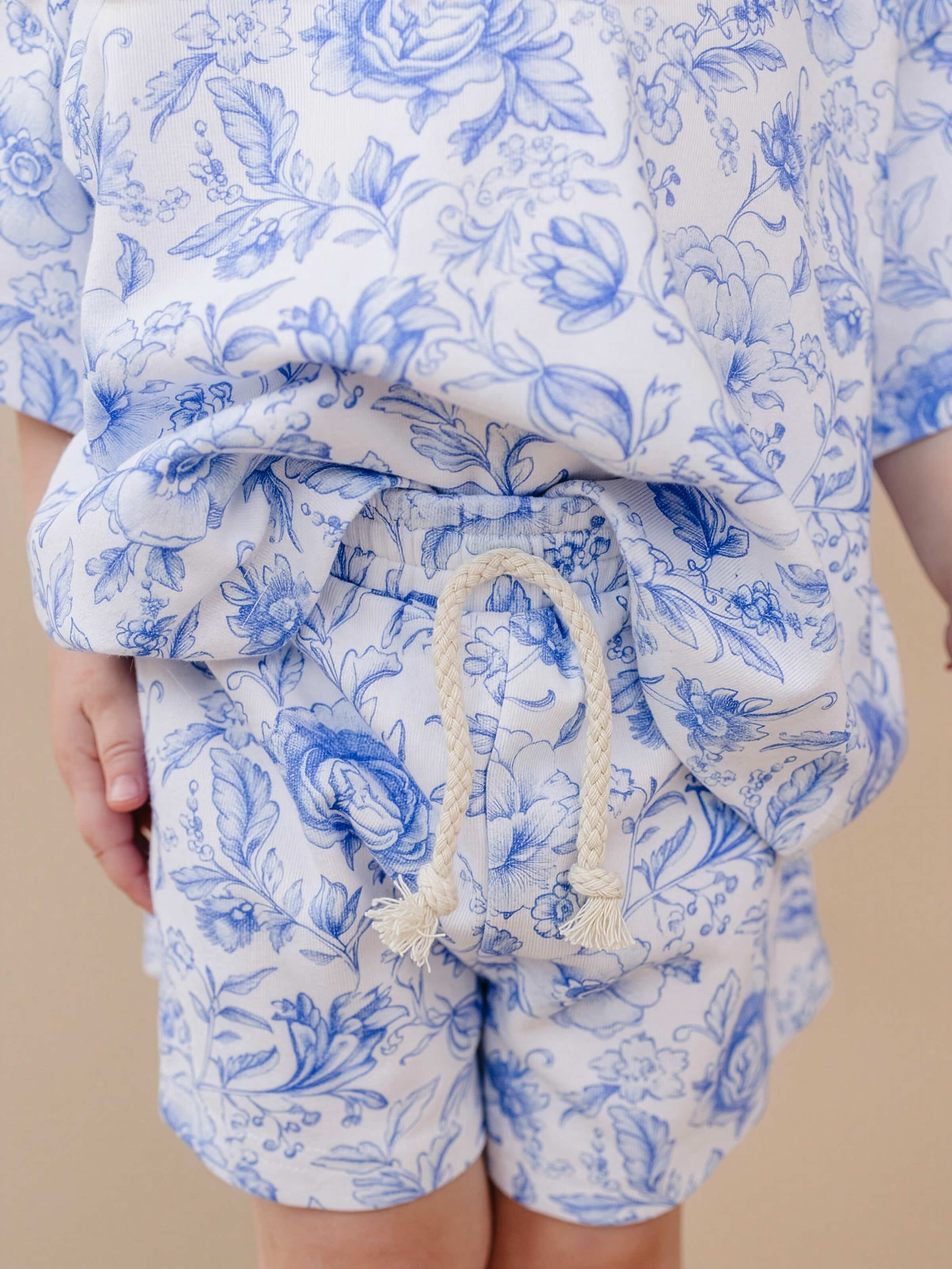 Shorts Set | Blue Flowers