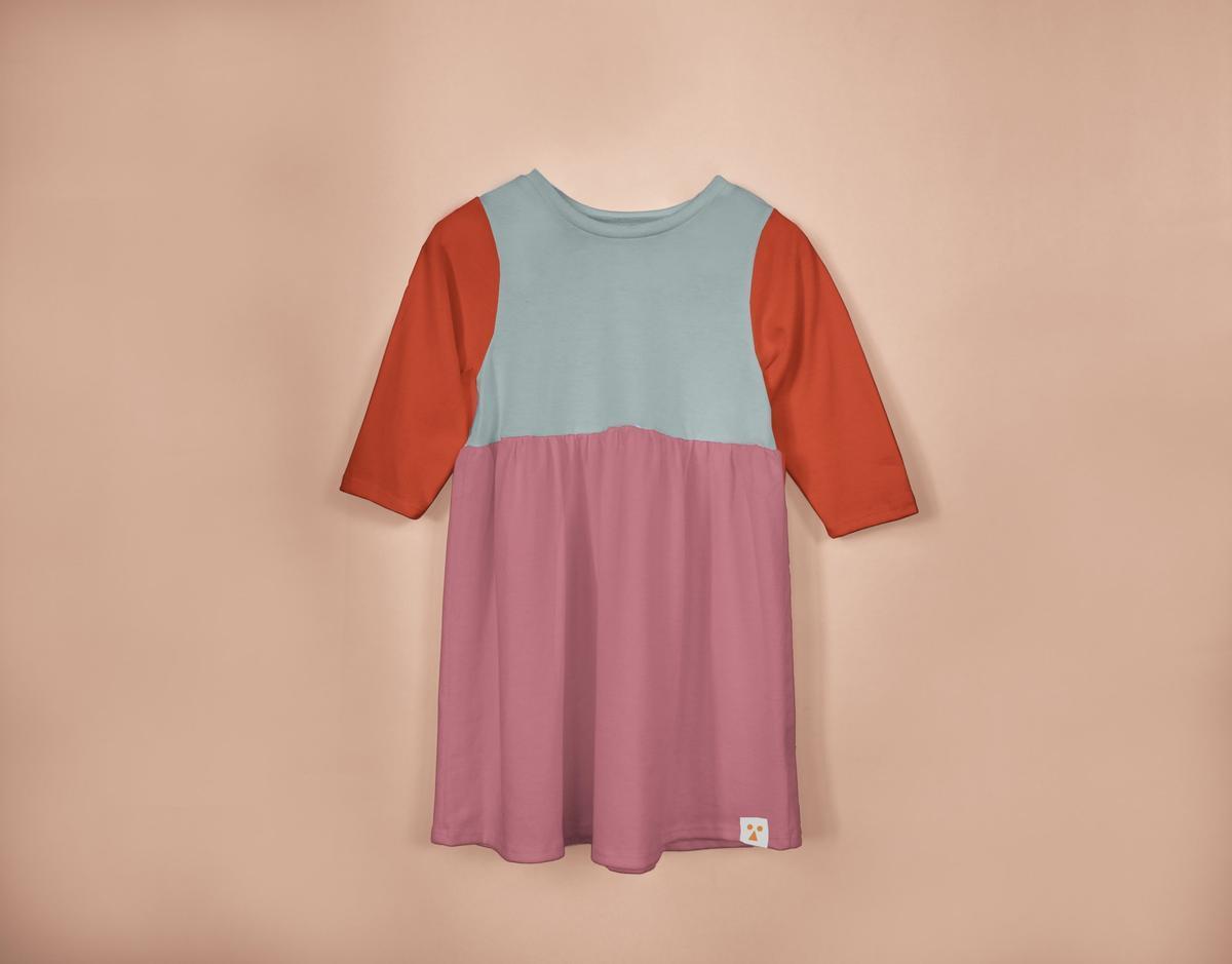 Two-Tone Organic Cotton Jersey Dress - Mado