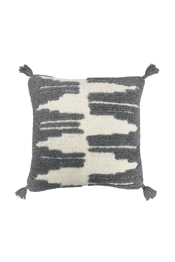 CUSHION ZAGROS CHARCOAL NATURAL  Little Wonder & Co   