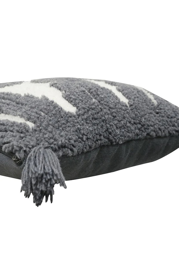 CUSHION ZAGROS CHARCOAL NATURAL  Little Wonder & Co   