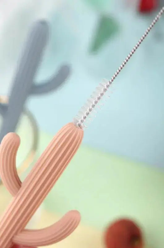 Cactus Silicone Teether & Straw for kids and adults