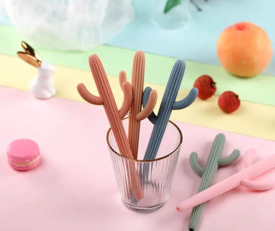 Cactus Silicone Teether & Straw for kids and adults