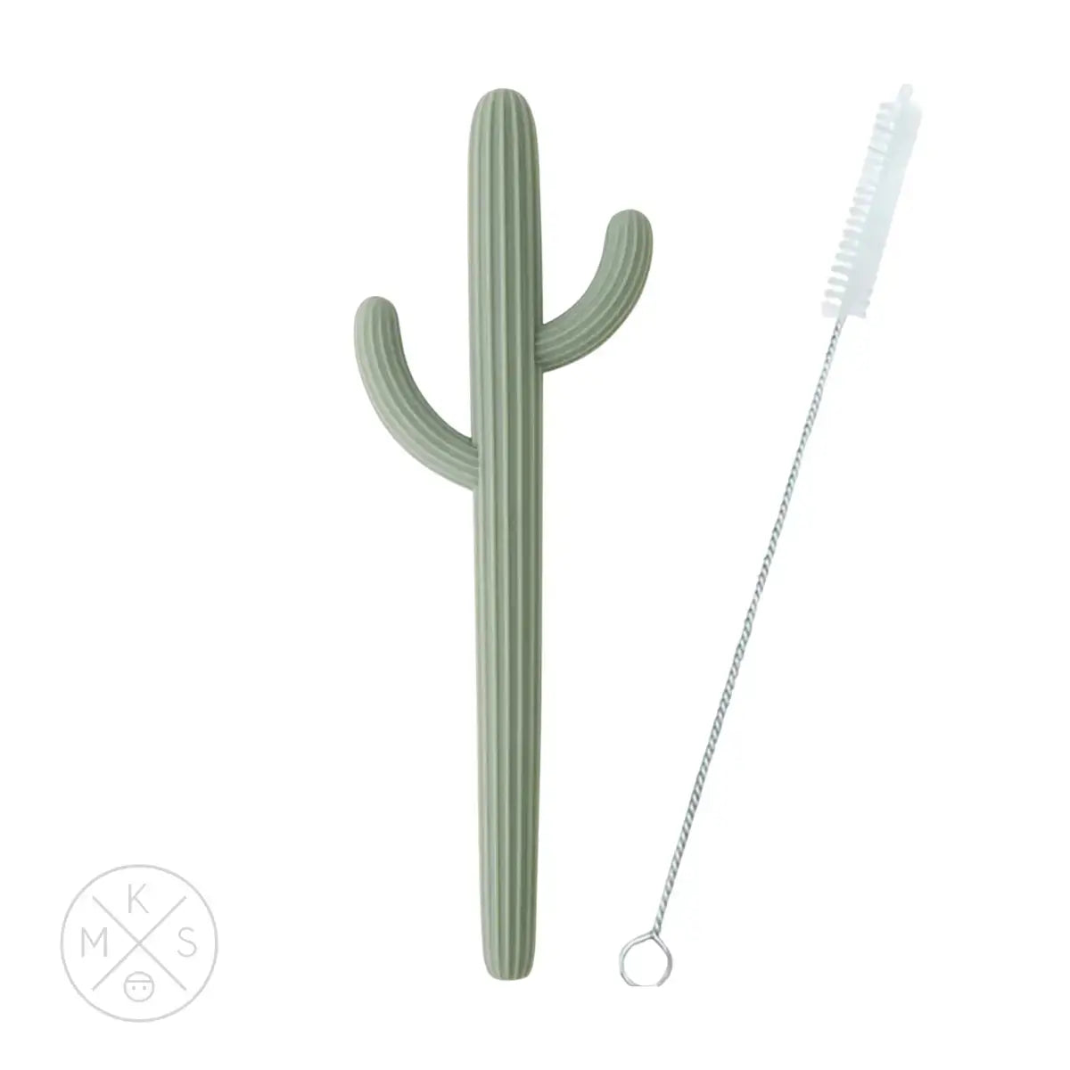 Cactus Silicone Teether & Straw for kids and adults