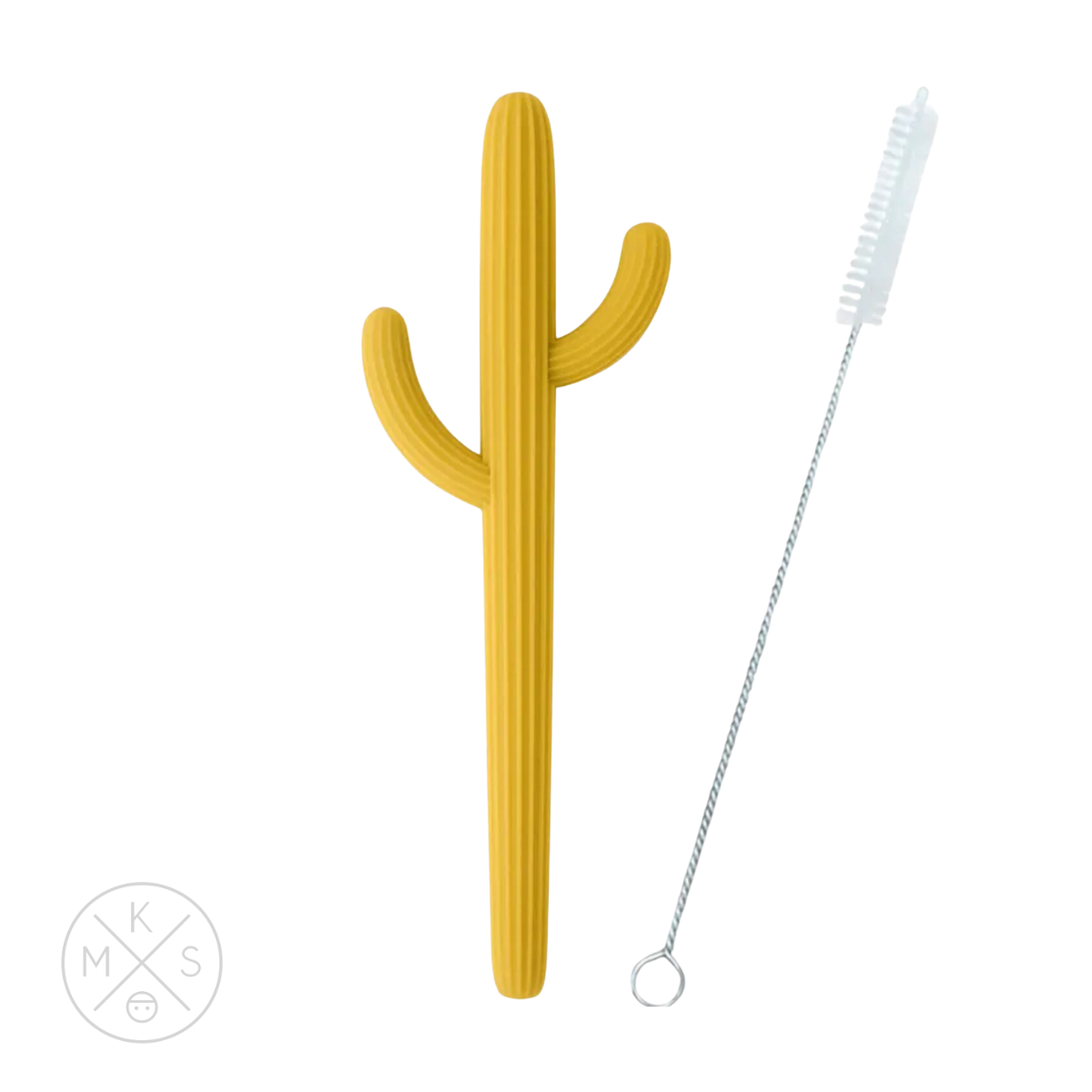 Cactus Silicone Teether & Straw for kids and adults TEETHER MKS Miminoo Mustard  