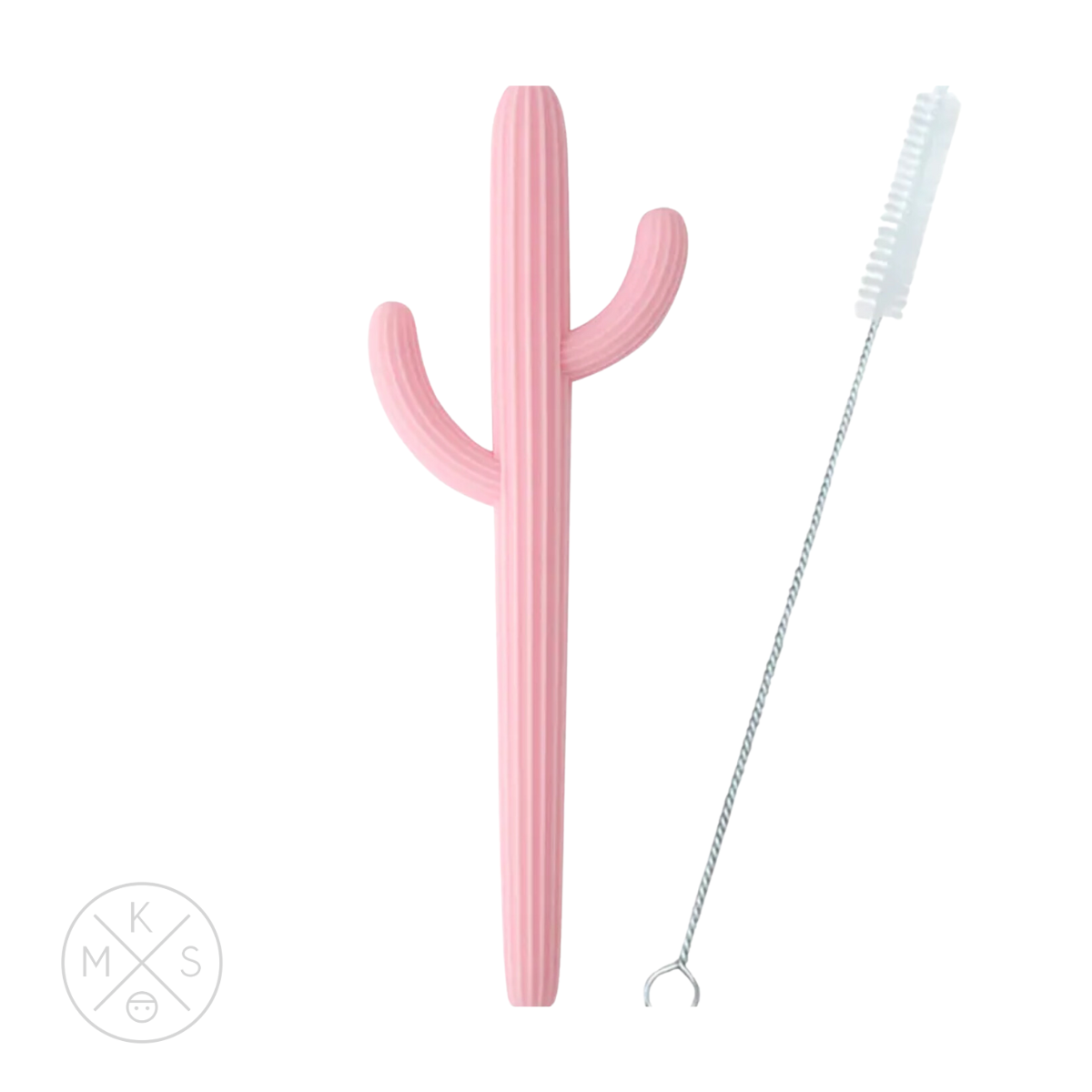 Cactus Silicone Teether & Straw for kids and adults TEETHER MKS Miminoo Baby Pink  