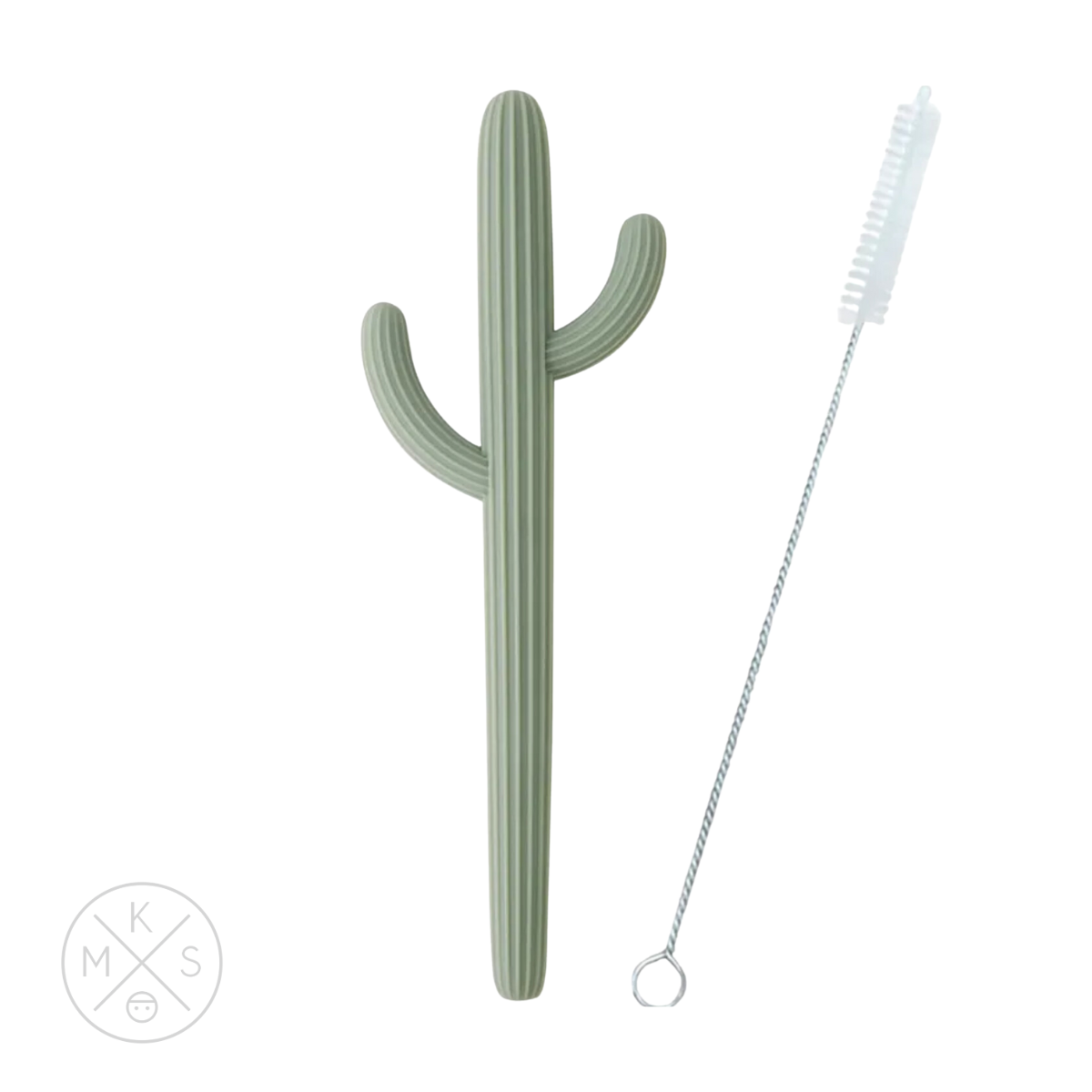 Cactus Silicone Teether & Straw for kids and adults TEETHER MKS Miminoo Sage  