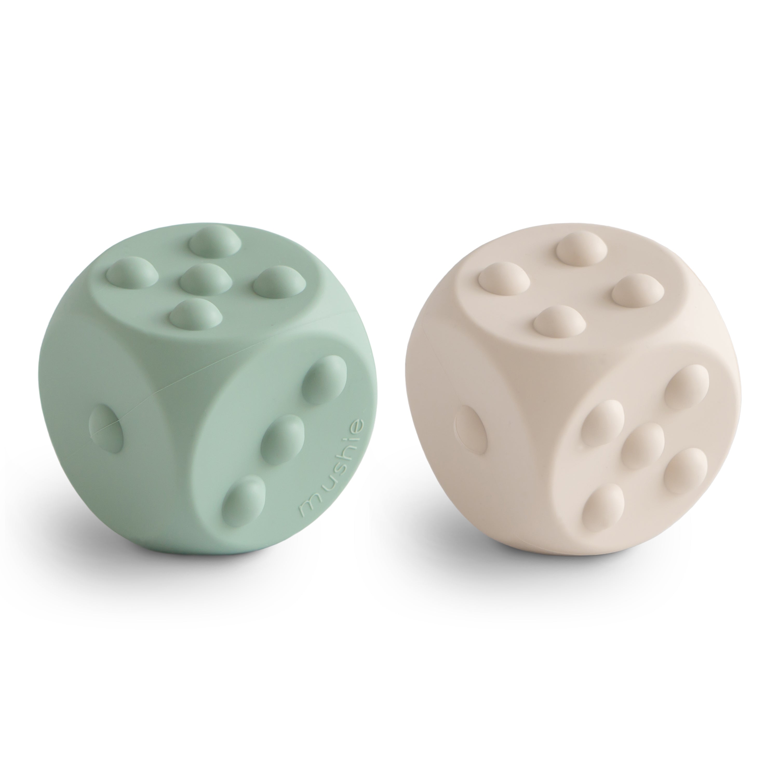 Dice Press Toy 2-Pack Press Toy Mushie Cambridge Blue/Shifting Sand  