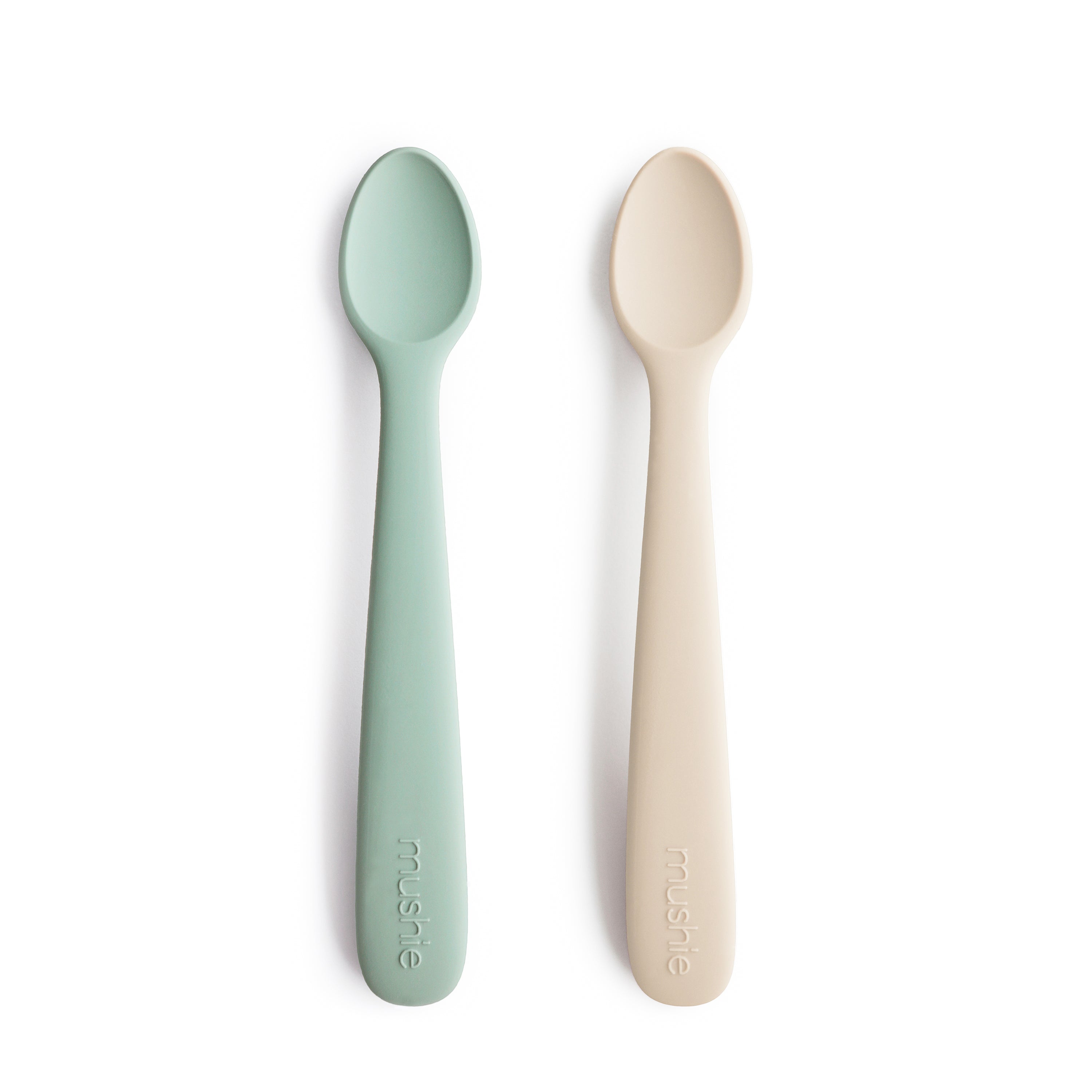 Silicone Feeding Spoons 2-Pack silicone tableware Mushie Cambridge Blue/Shifting Sand  