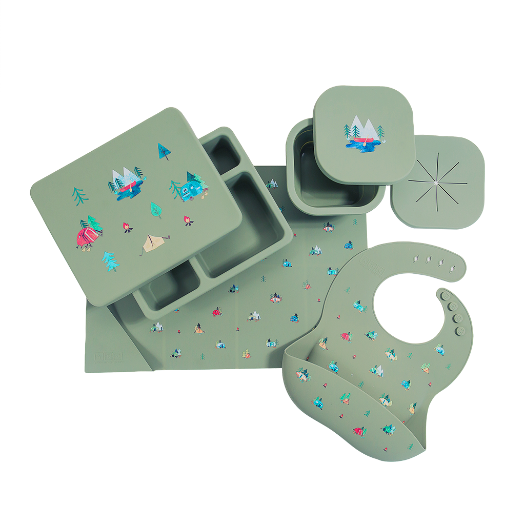 Silicone Mealtime Bundle Camper Sage Green