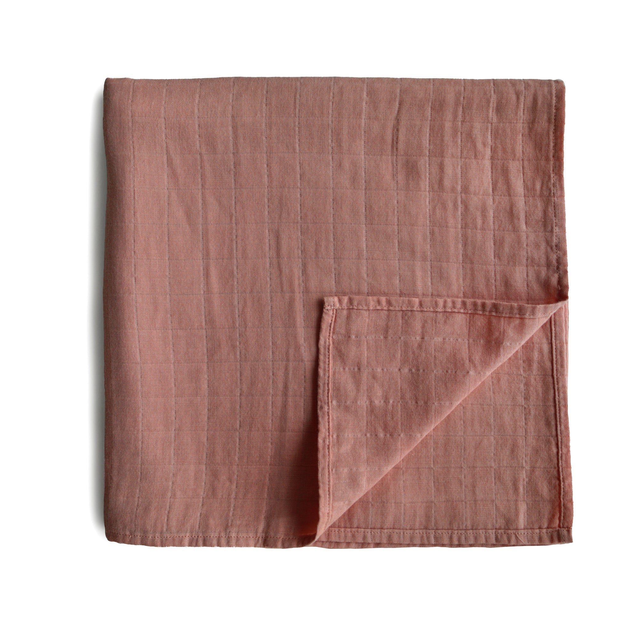 Organic Cotton Muslin Swaddle Blanket Swaddle Mushie Cedar  